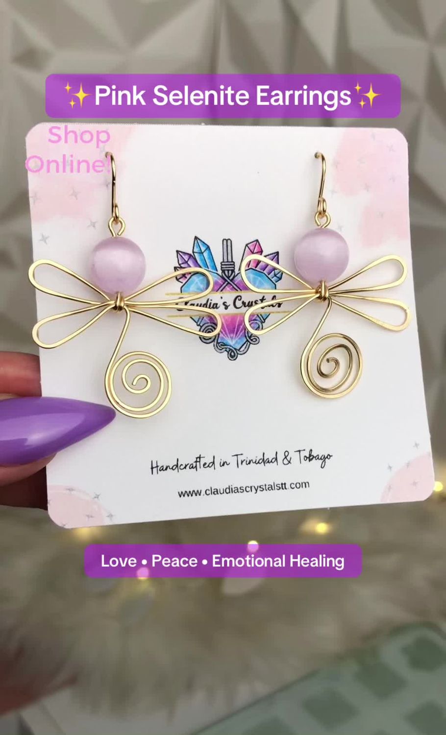 PINK SELENITE - Crystal Therapy Earrings