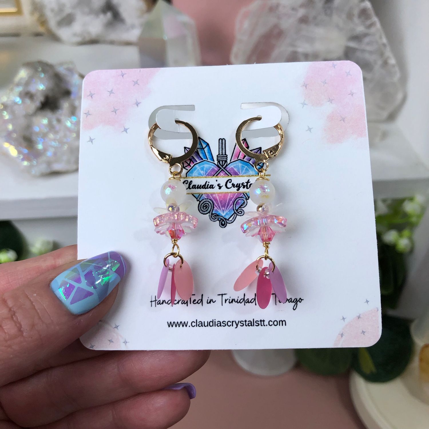 AURA MOONSTONE - Crystal Therapy Earrings - Gold Plated