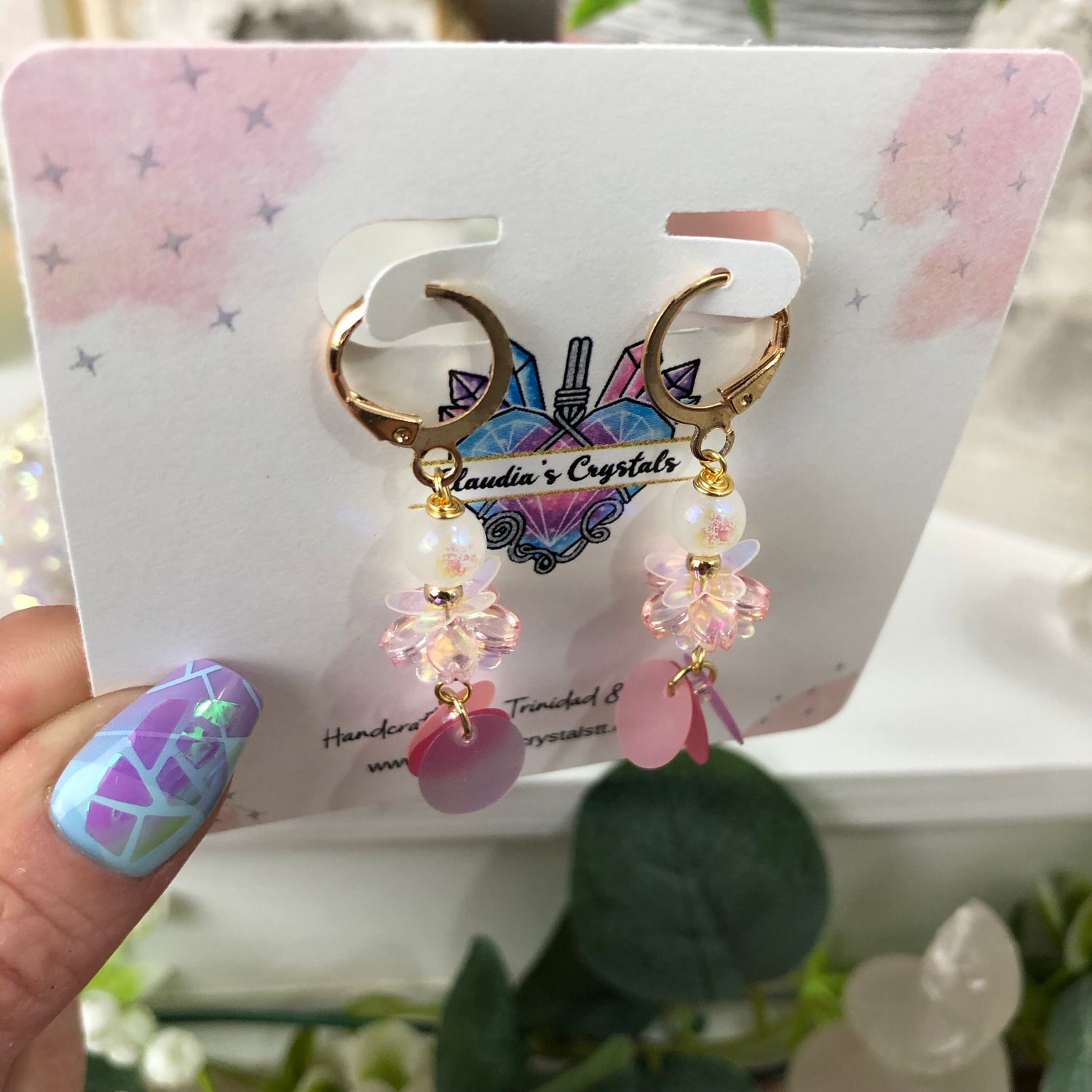 AURA MOONSTONE - Crystal Therapy Earrings - Gold Plated