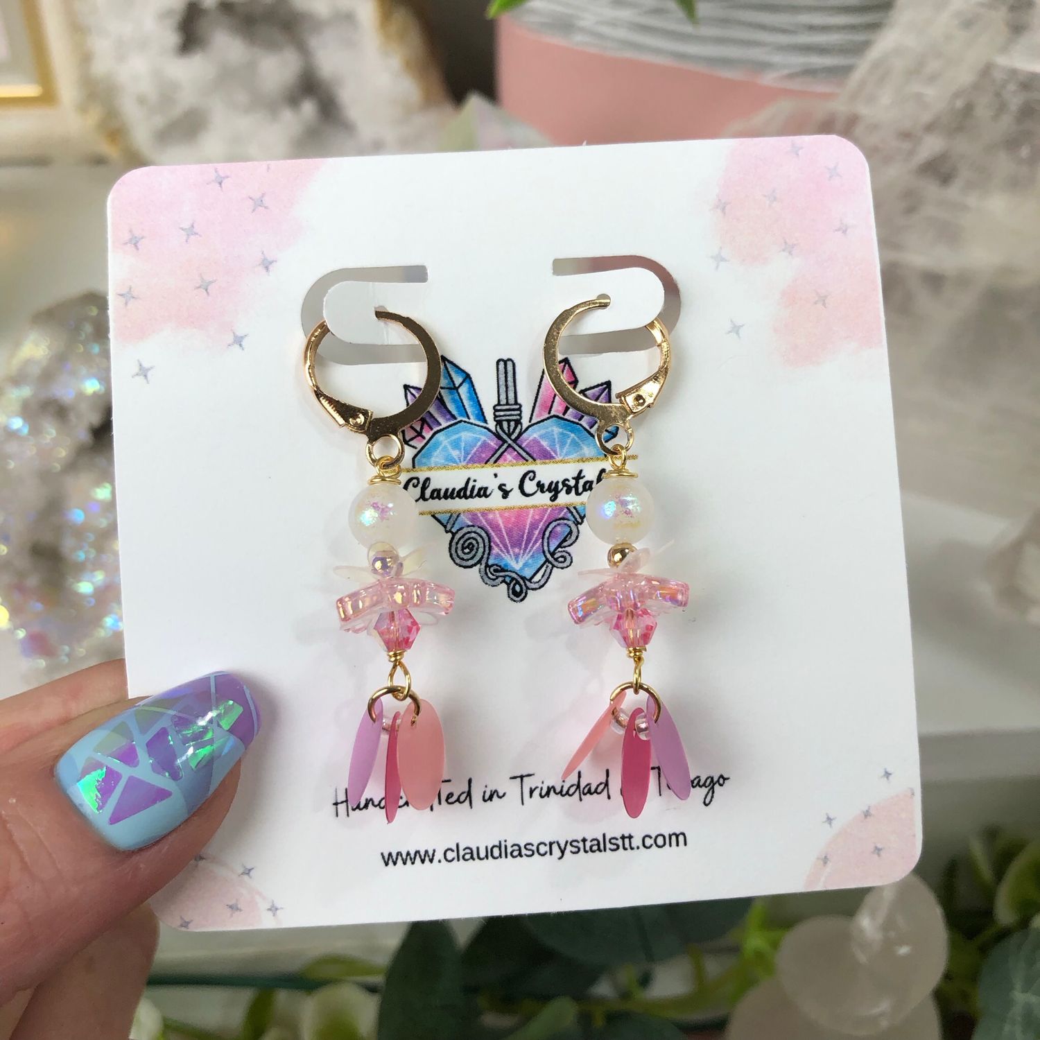 AURA MOONSTONE - Crystal Therapy Earrings - Gold Plated