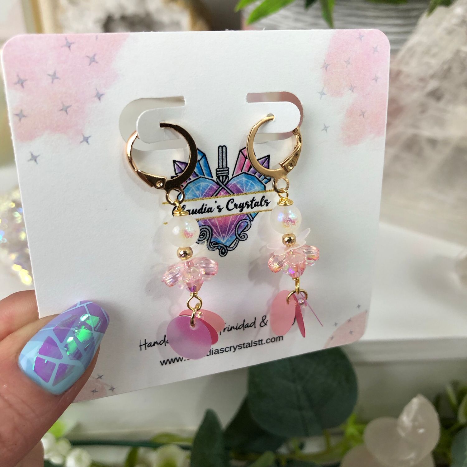 AURA MOONSTONE - Crystal Therapy Earrings - Gold Plated