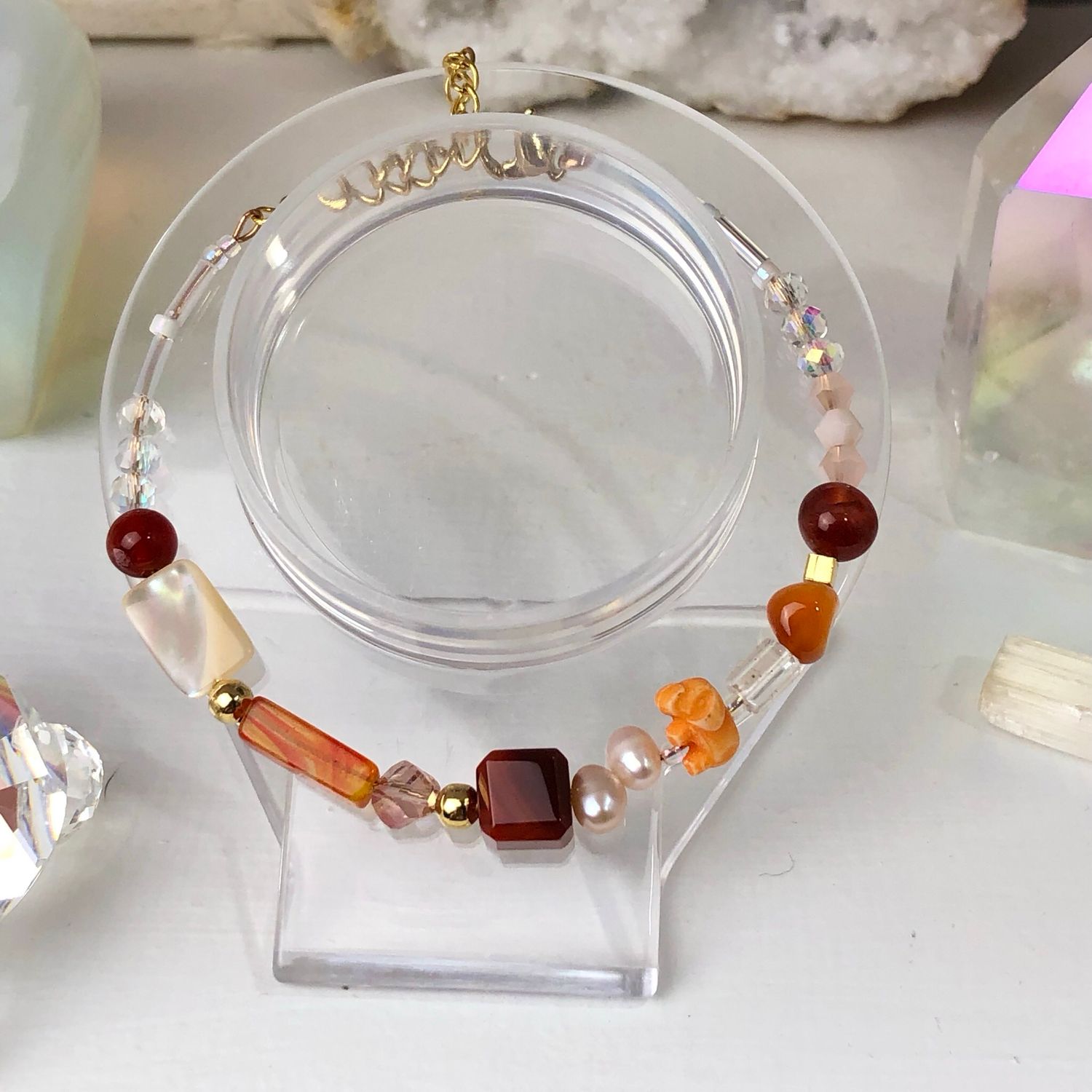 CARNELIAN - Dainty Bangle - Gold Plated