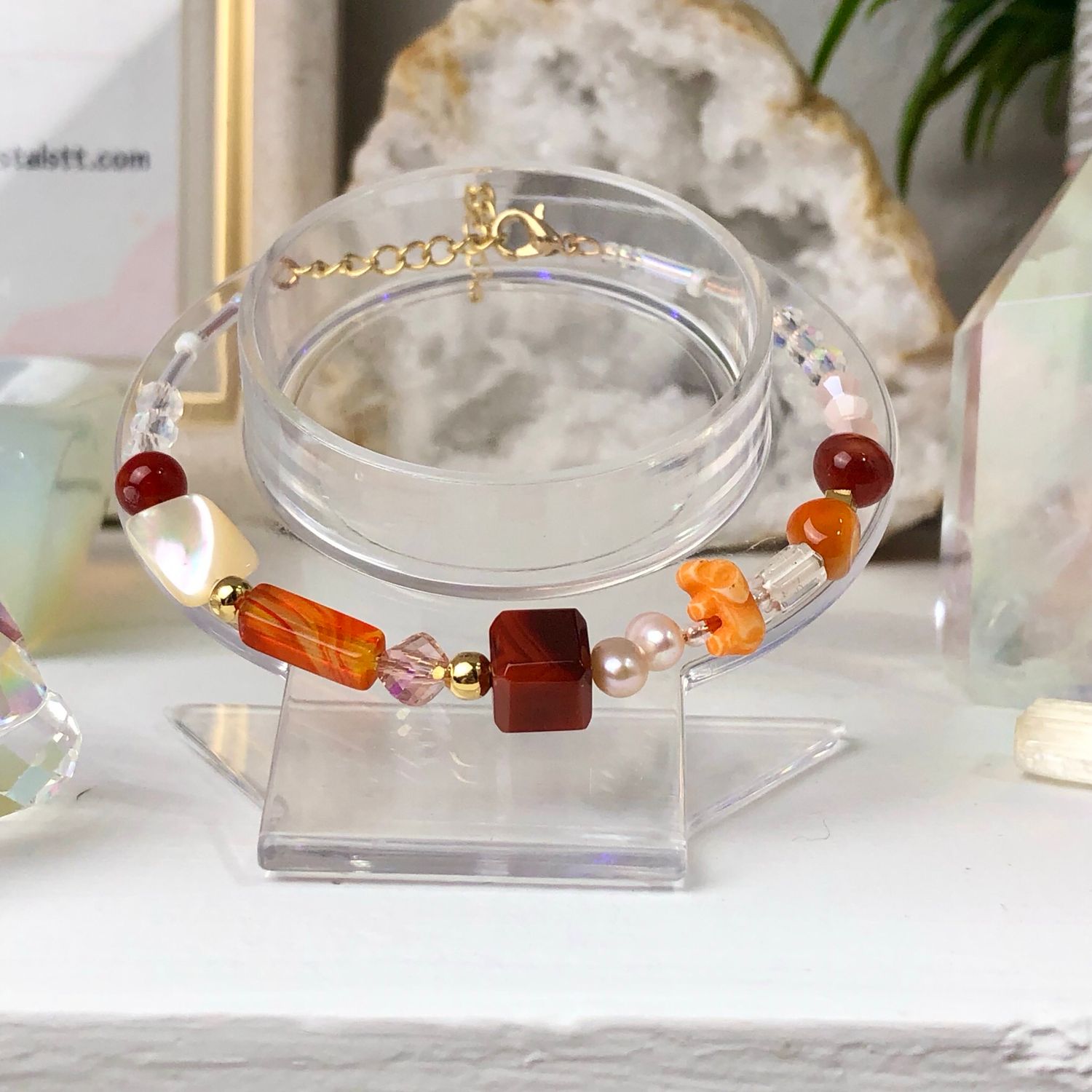 CARNELIAN - Dainty Bangle - Gold Plated