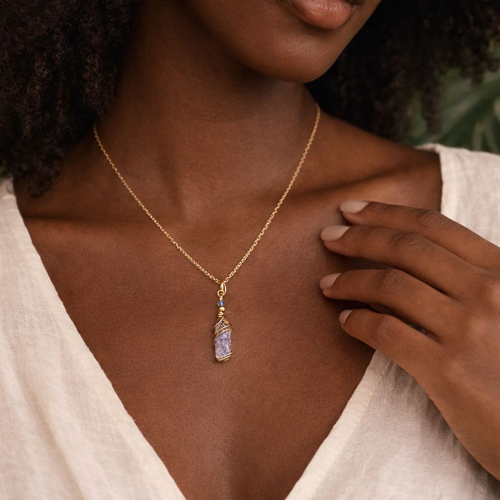 VERA CRUZ AMETHYST POINT - Crystal Therapy Pendant - 14k Gold Filled