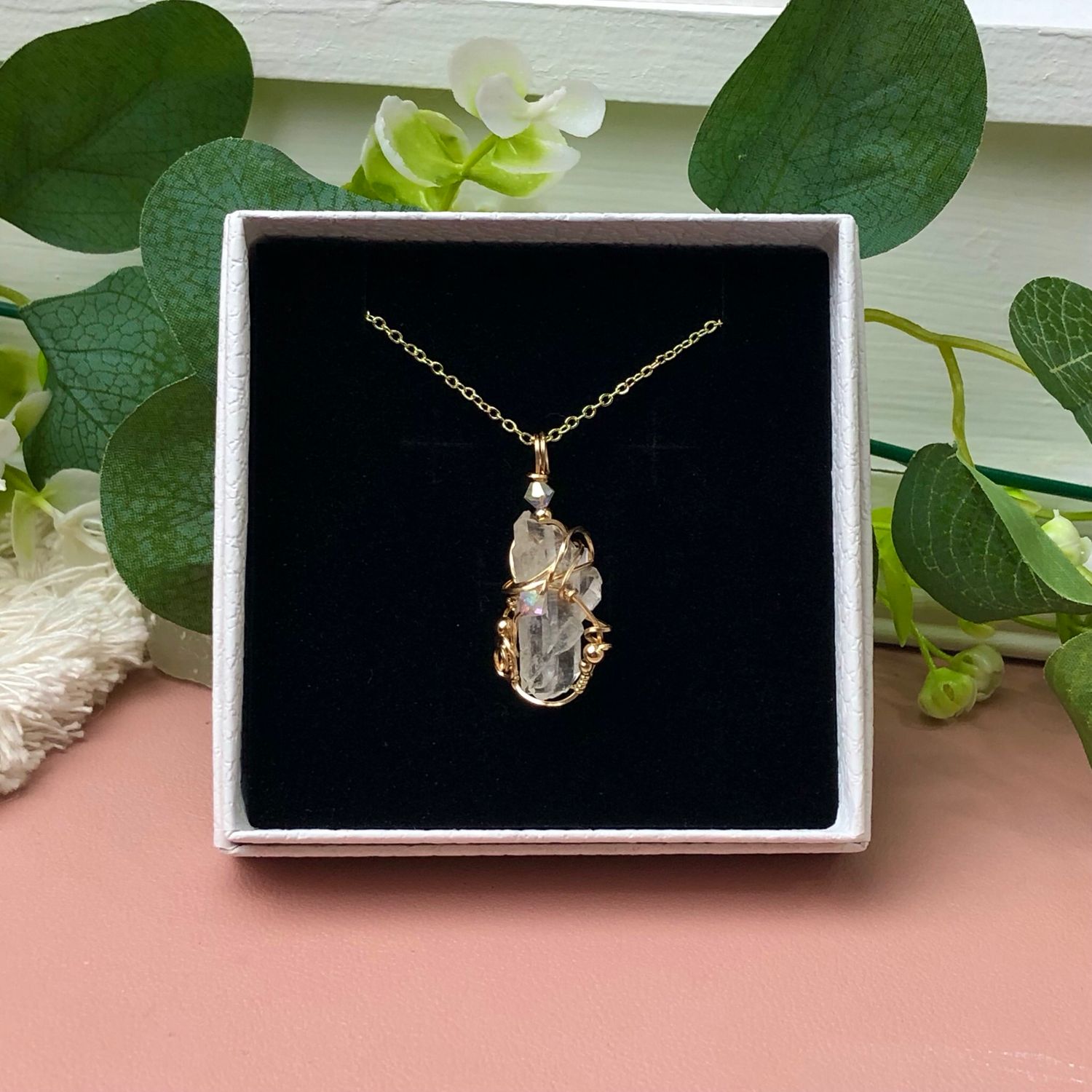 DOLPHIN QUARTZ - Crystal Therapy Pendant - 14k Gold Filled