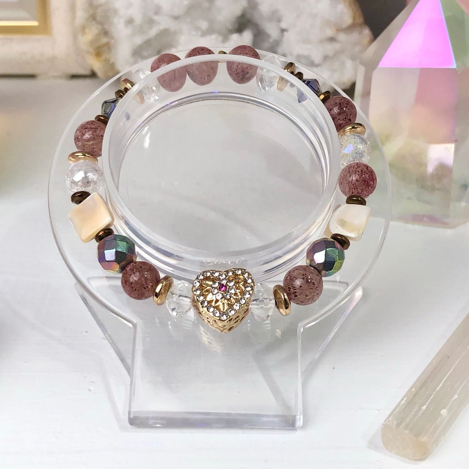 LEPIDOCHROCITE - Crystal Therapy Bracelet - Stretch 7.5”