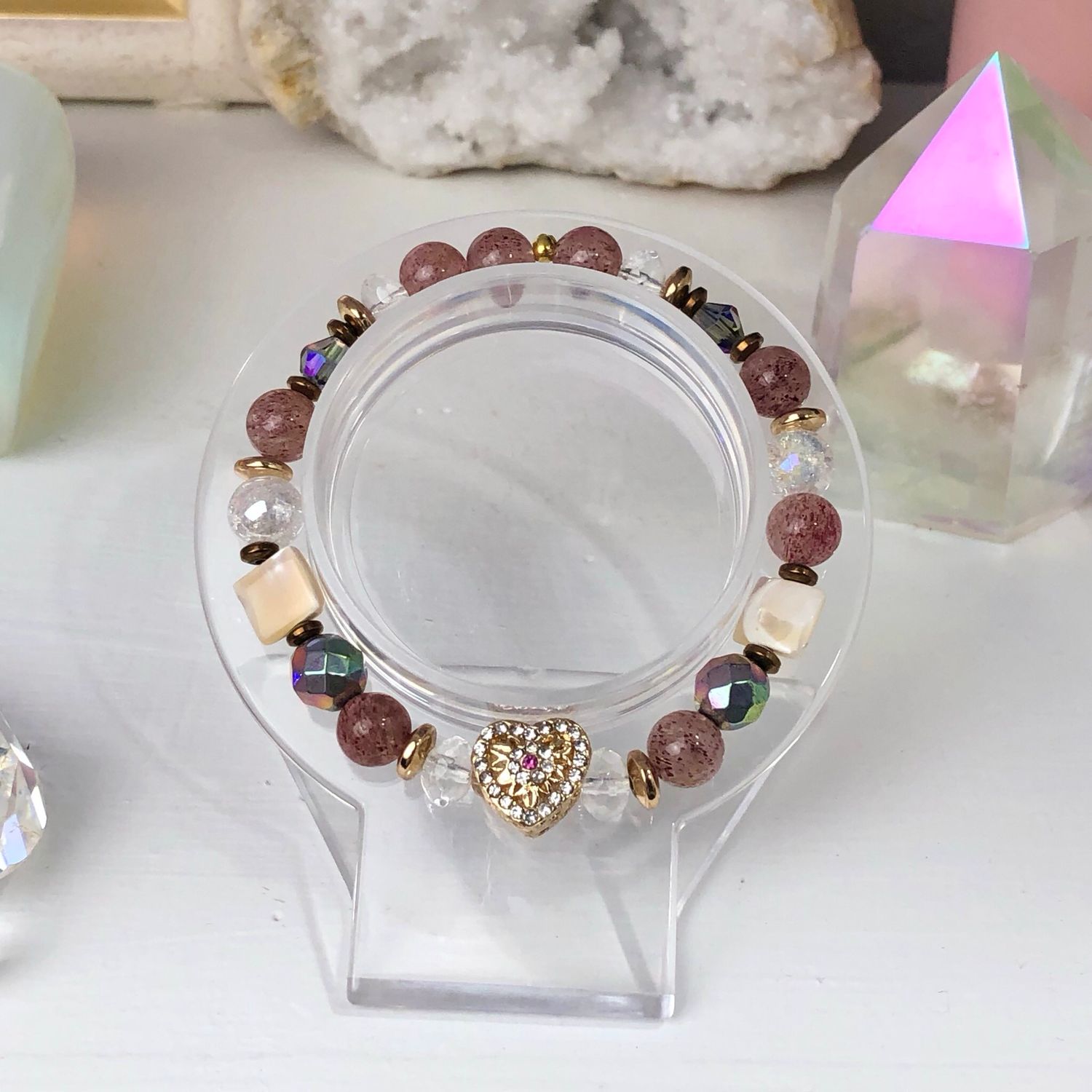 LEPIDOCHROCITE - Crystal Therapy Bracelet - Stretch 7.5”