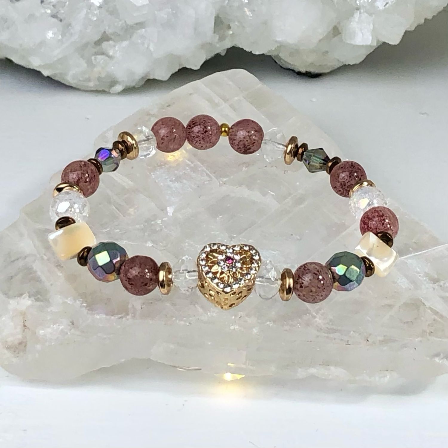 LEPIDOCHROCITE - Crystal Therapy Bracelet - Stretch 7.5” LEPIDOCHROCITE - Crystal Therapy Bracelet - Stretch 7.5”