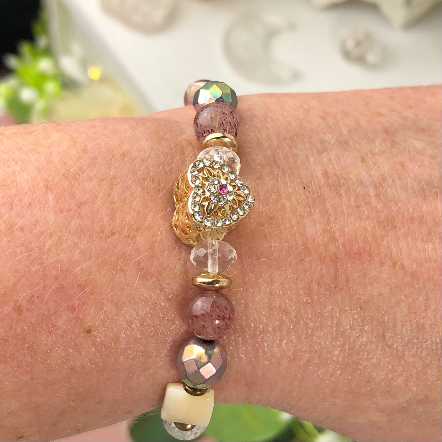 LEPIDOCHROCITE - Crystal Therapy Bracelet - Stretch 7.5”