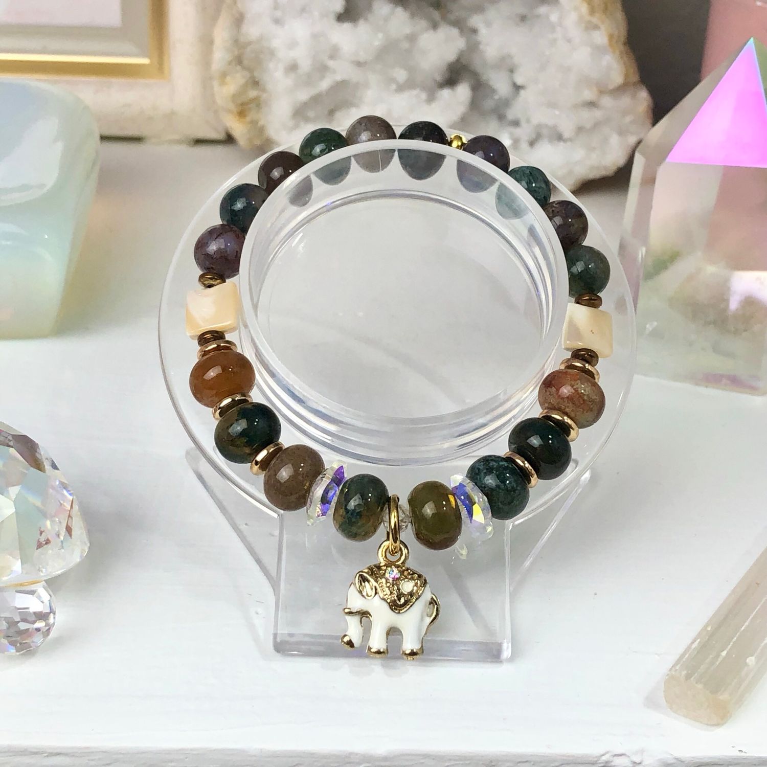 INDIAN AGATE - Crystal Therapy Bracelet - Stretch 7.5”