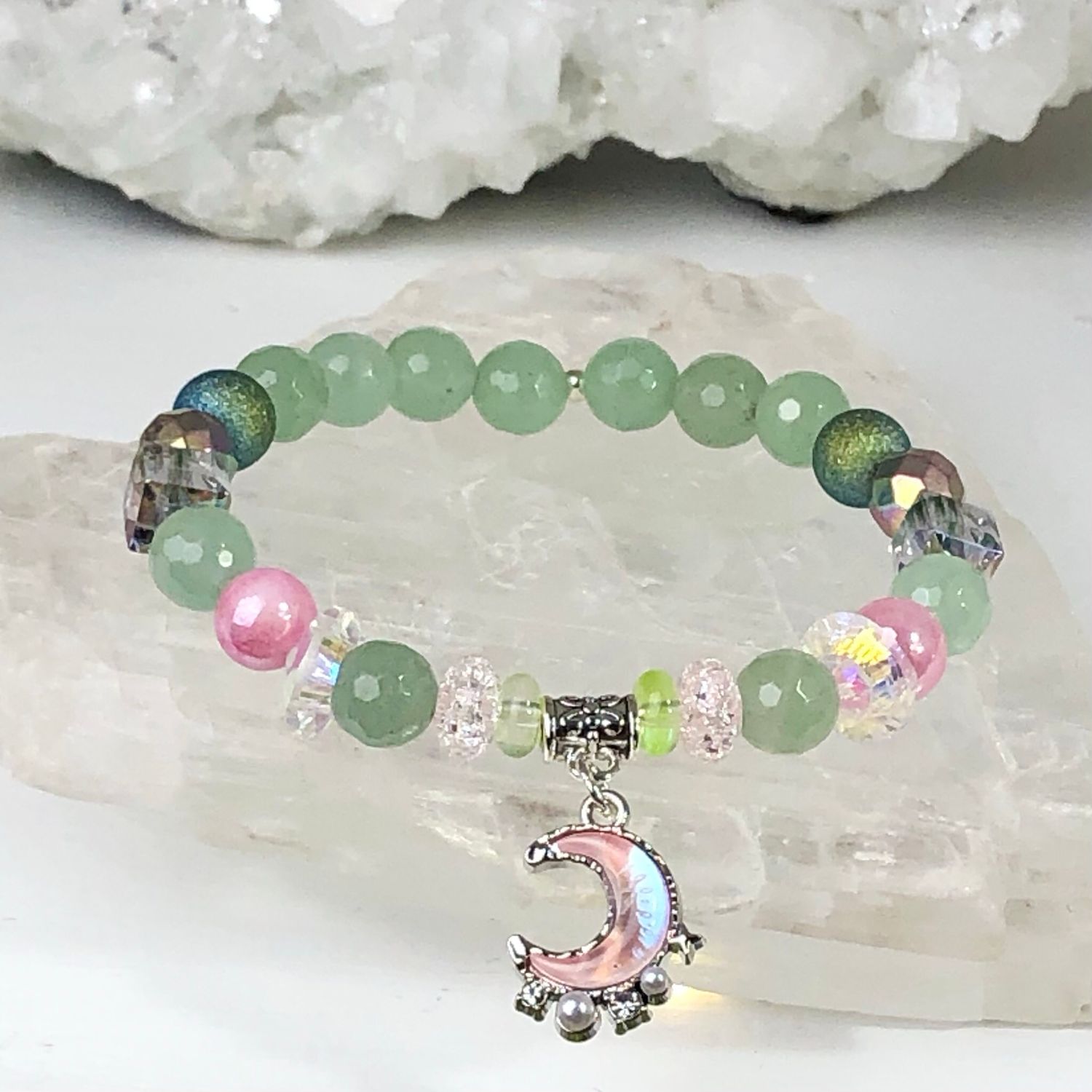 GREEN AVENTURINE - Crystal Therapy Bracelet - Stretch 7.5”