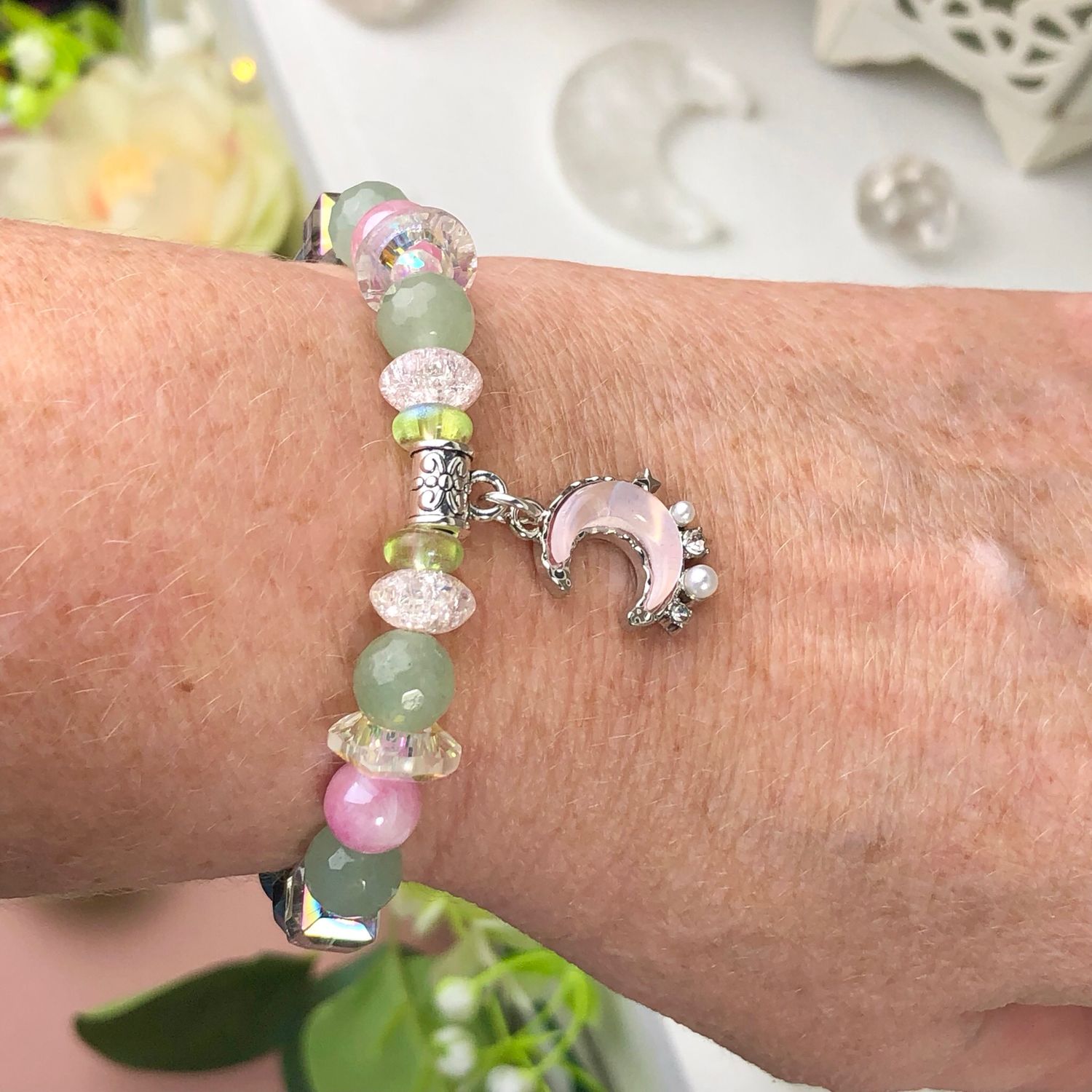 GREEN AVENTURINE - Crystal Therapy Bracelet - Stretch 7.5”