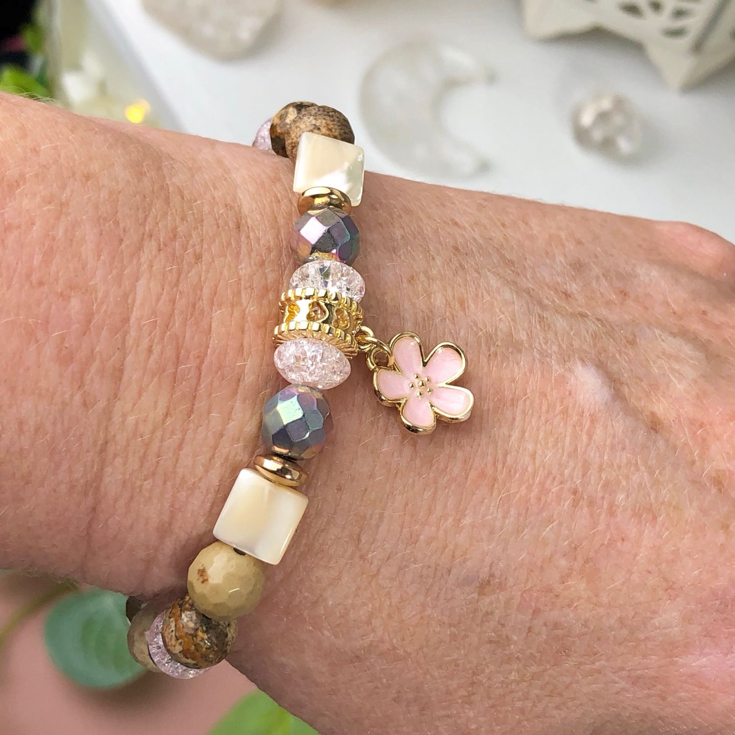 PICTURE JASPER - Crystal Therapy Bracelet - Stretch 7.5”