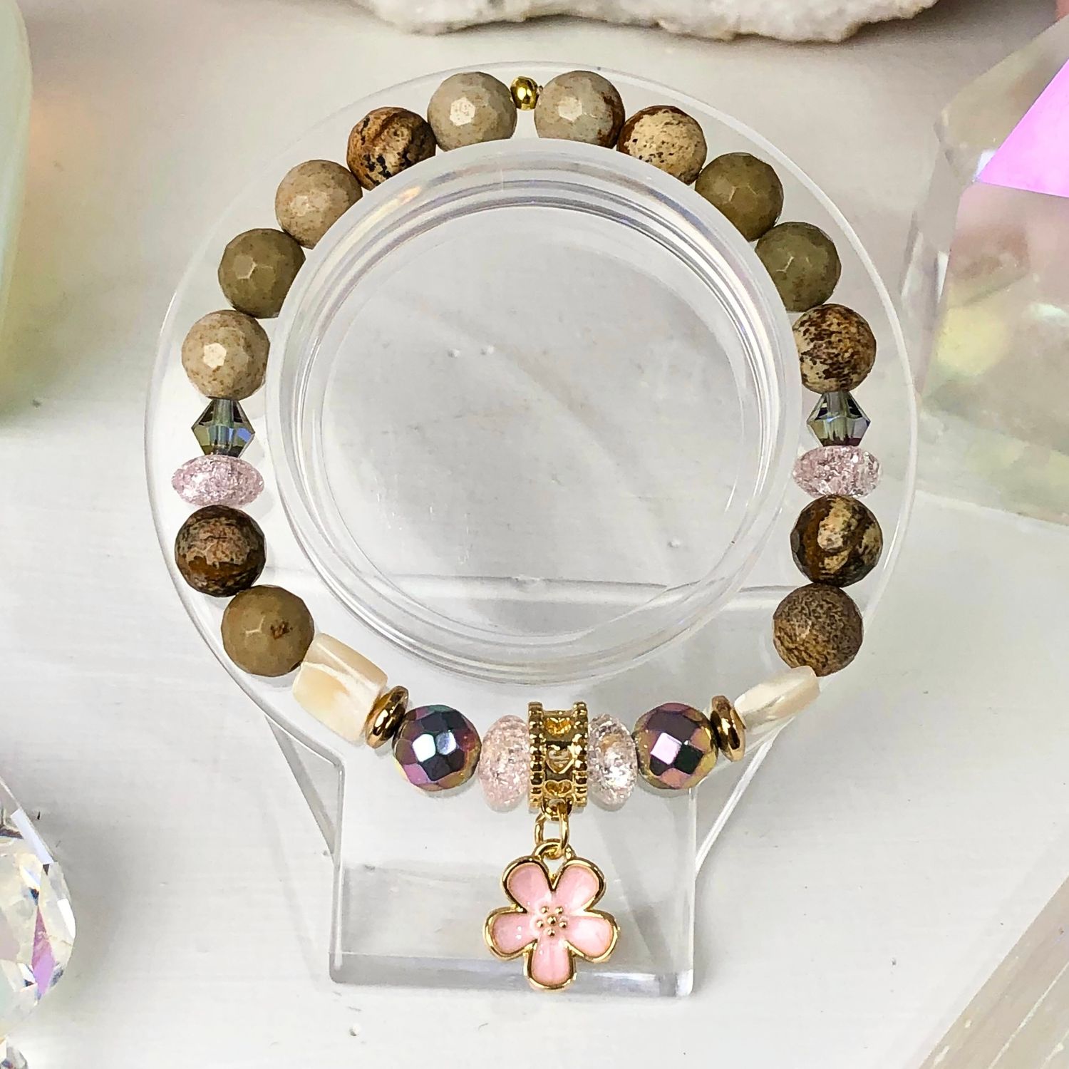 PICTURE JASPER - Crystal Therapy Bracelet - Stretch 7.5” PICTURE JASPER - Crystal Therapy Bracelet - Stretch 7.5”