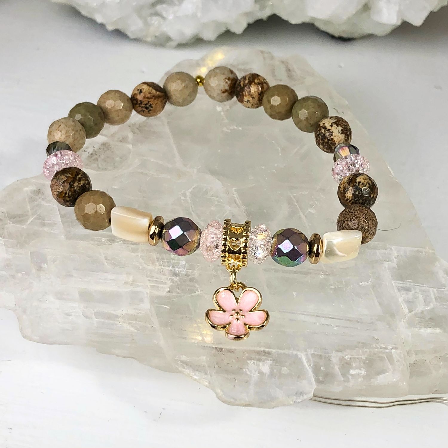 PICTURE JASPER - Crystal Therapy Bracelet - Stretch 7.5”