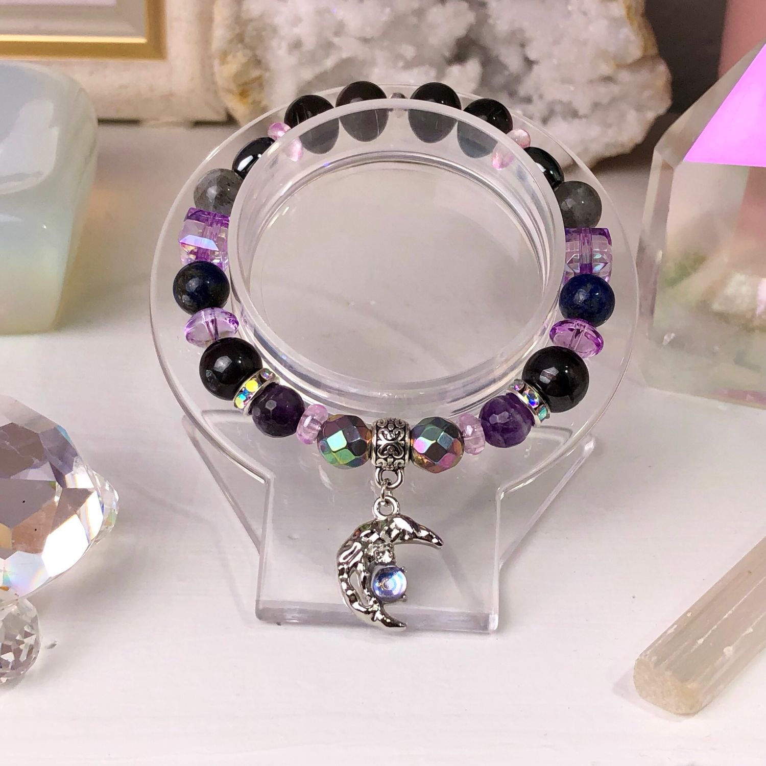 EMPATH PROTECTION - Crystal Therapy Bracelet - Stretch 7.5”