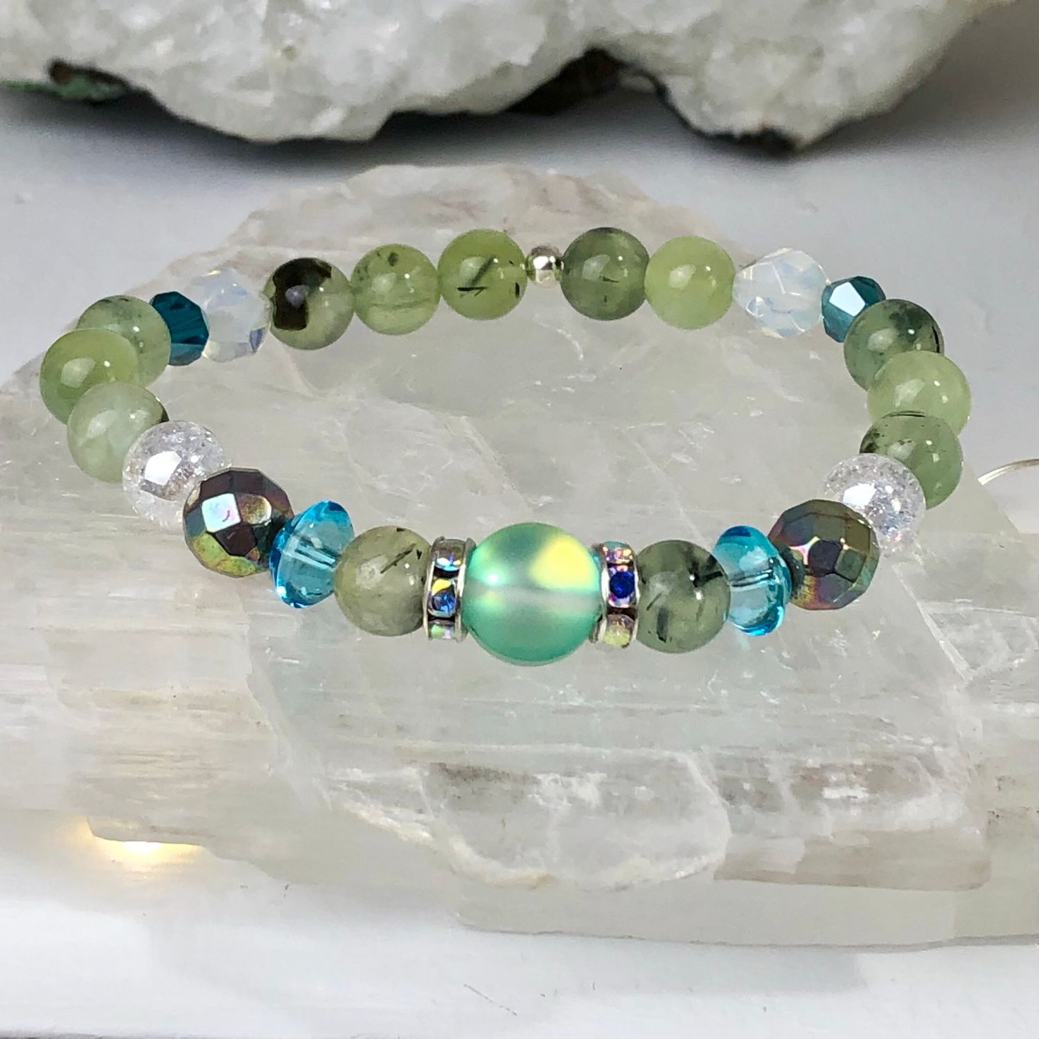PREHNITE - Crystal Therapy Bracelet - 7.5”
