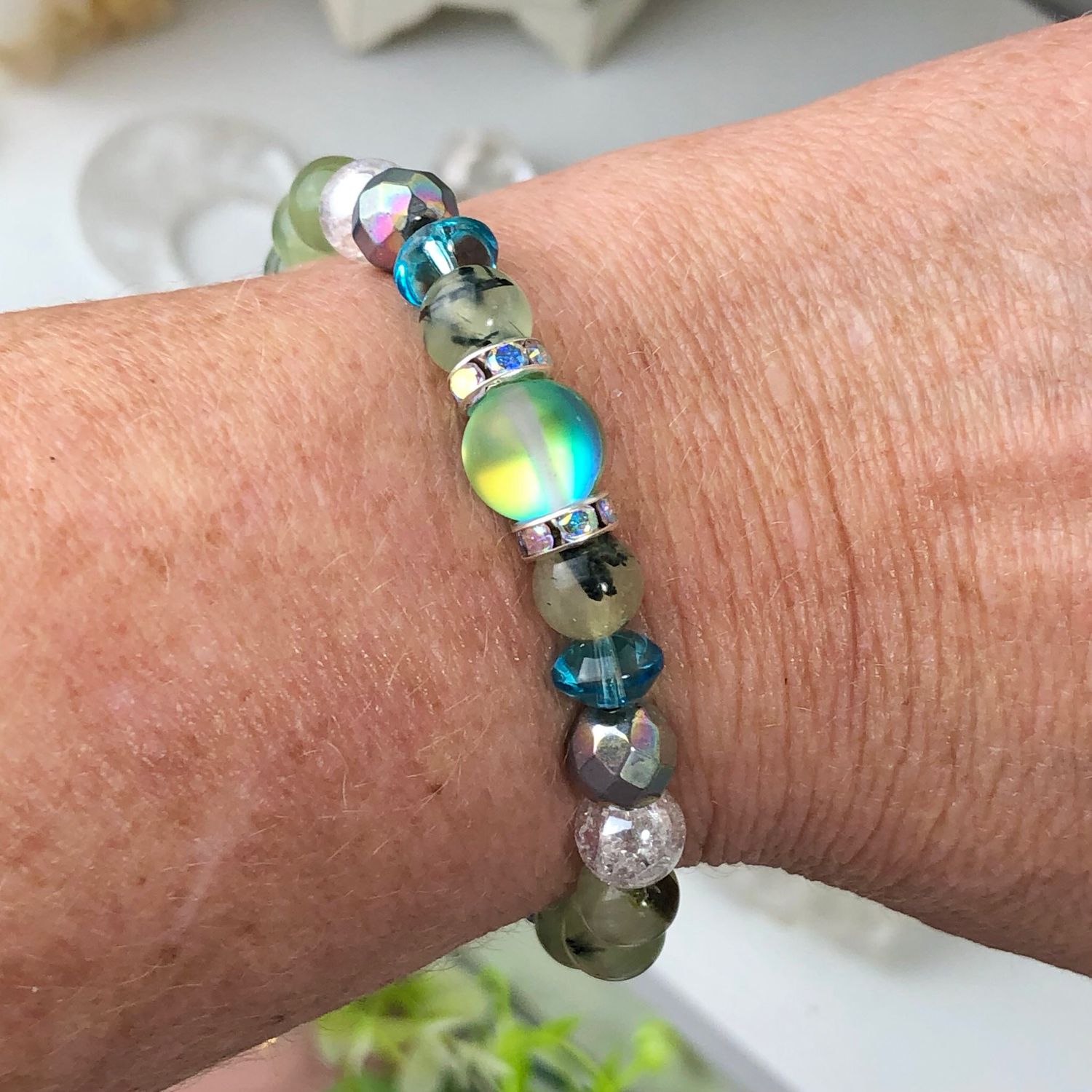 PREHNITE - Crystal Therapy Bracelet - 7.5”