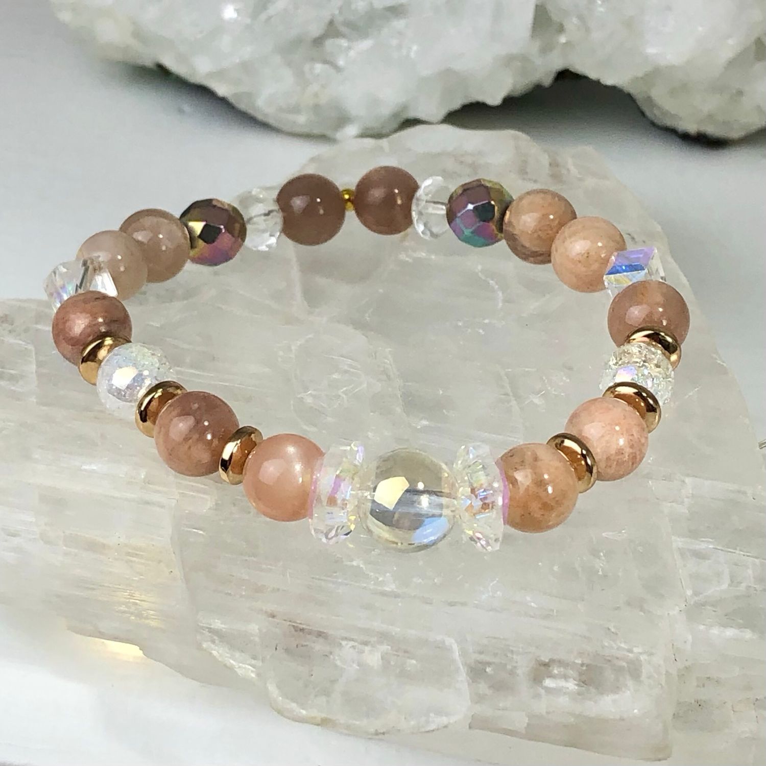 SUNSTONE - Crystal Therapy Bracelet - 7.5”