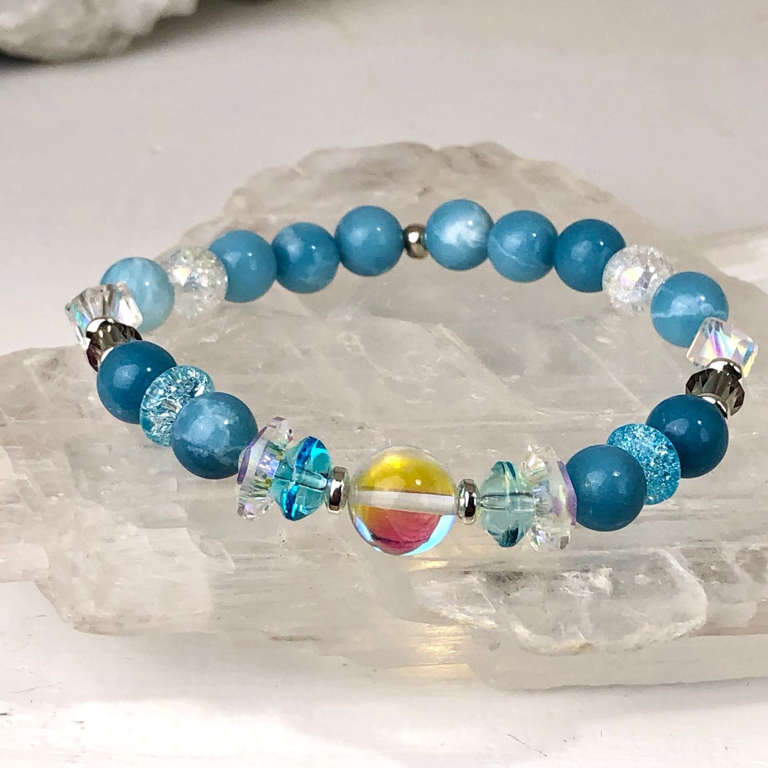 LARIMAR - Crystal Therapy Bracelet - Stretch 7.5”