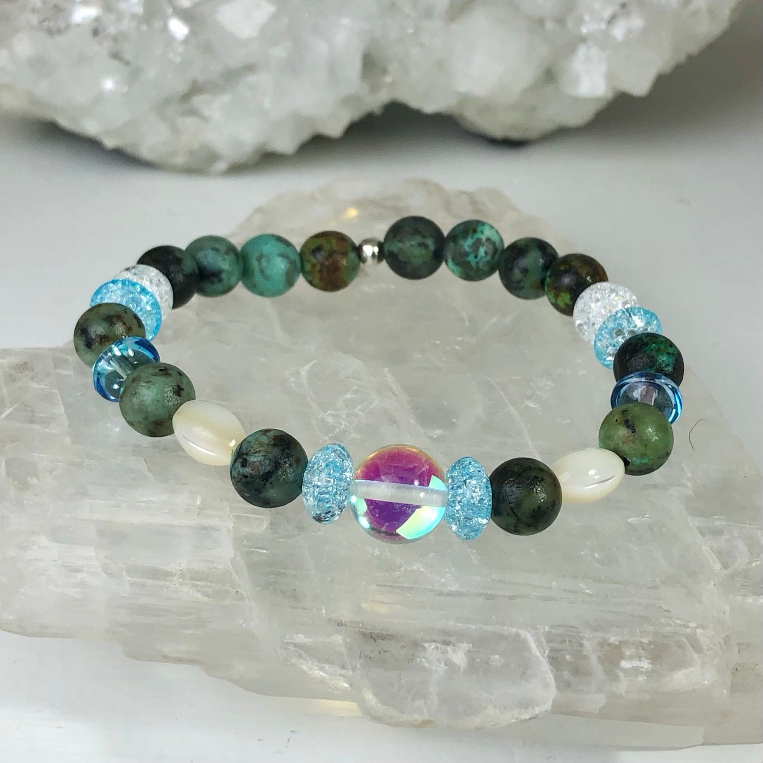 AFRICAN TURQUOISE - Crystal Therapy Bracelet - Stretch 7.5”