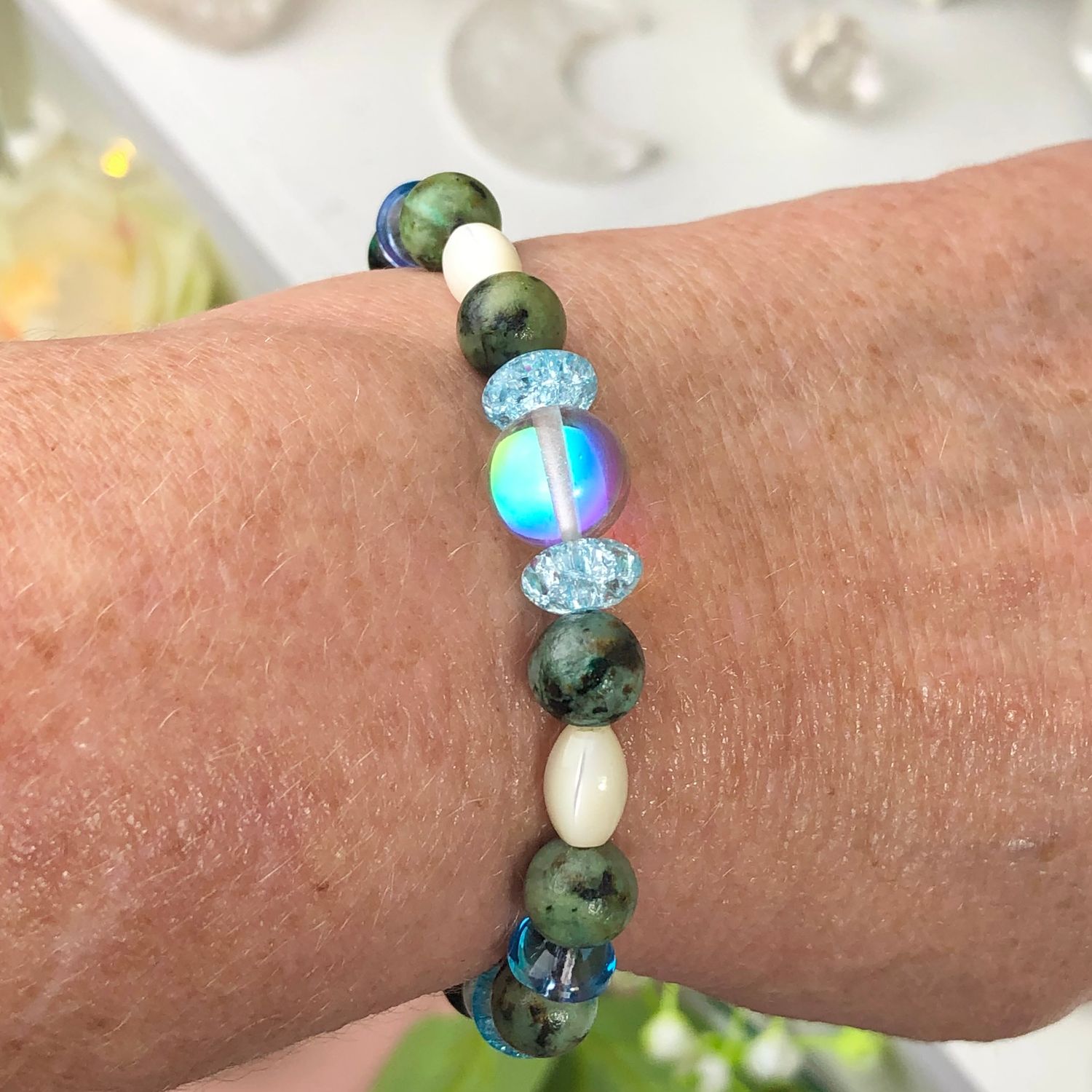 AFRICAN TURQUOISE - Crystal Therapy Bracelet - Stretch 7.5”