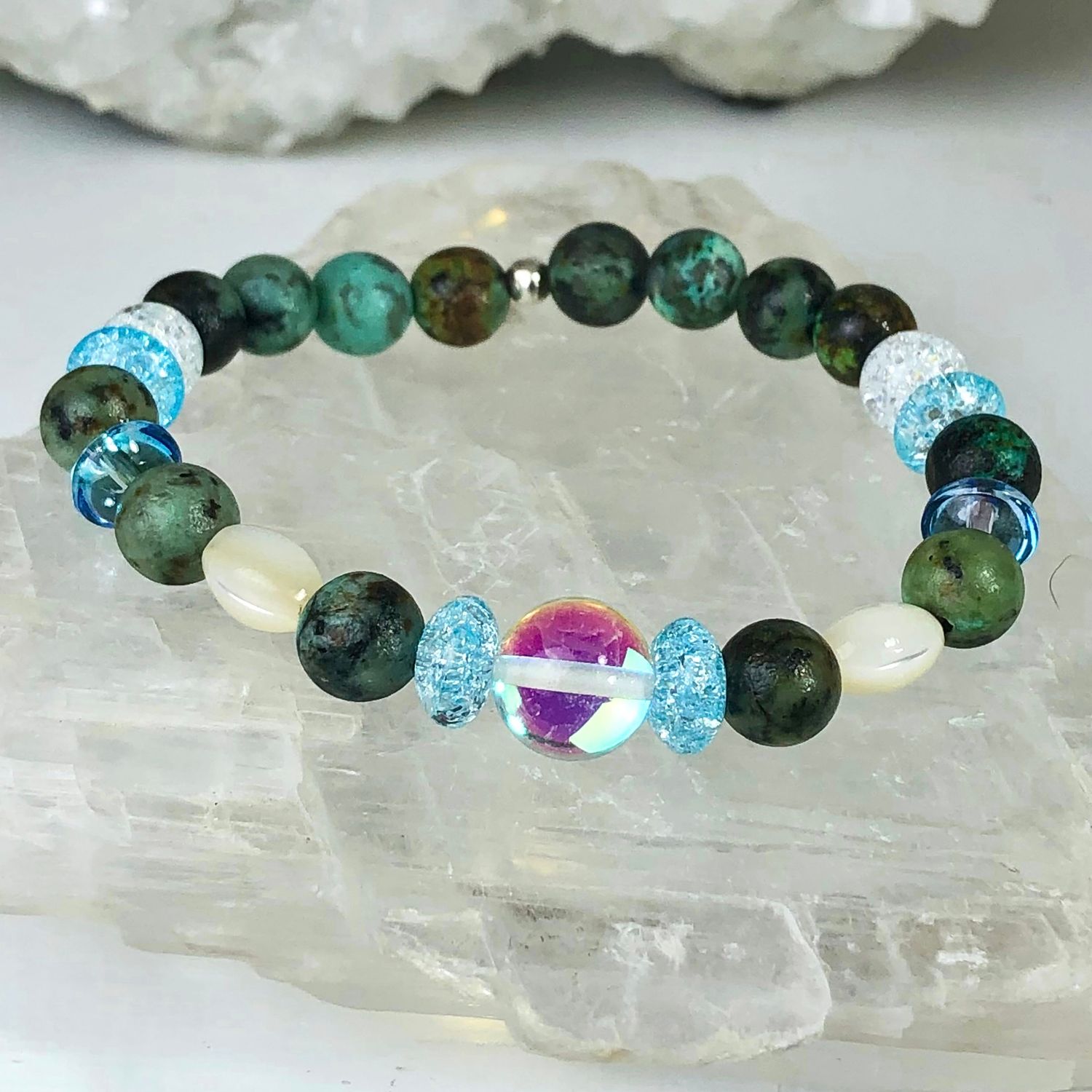 AFRICAN TURQUOISE - Crystal Therapy Bracelet - Stretch 7.5”