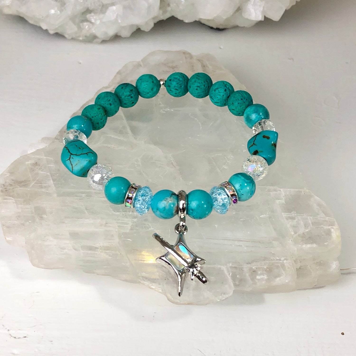 TURQUOISE - Crystal Therapy Bracelet - Stretch 7.5”