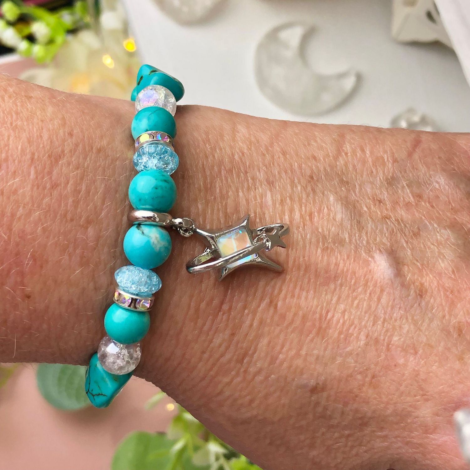 TURQUOISE - Crystal Therapy Bracelet - Stretch 7.5”