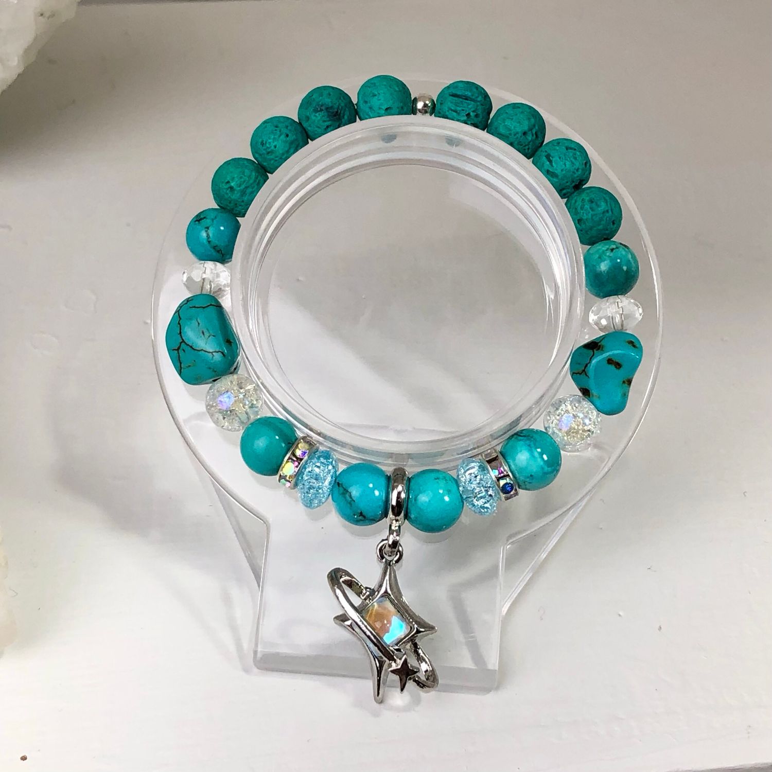 TURQUOISE - Crystal Therapy Bracelet - Stretch 7.5”