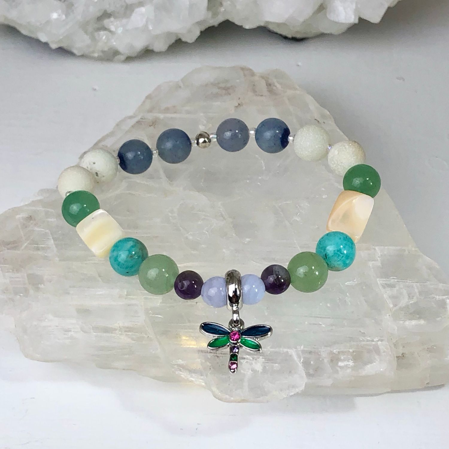 ANXIETY RELIEF - Crystal Therapy Bracelet - Stretch 7.5”