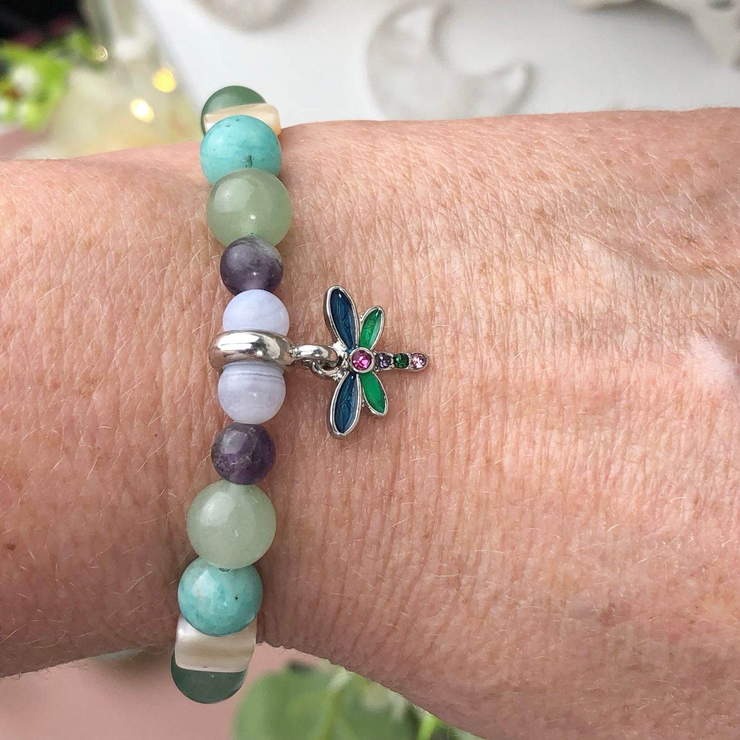 ANXIETY RELIEF - Crystal Therapy Bracelet - Stretch 7.5”