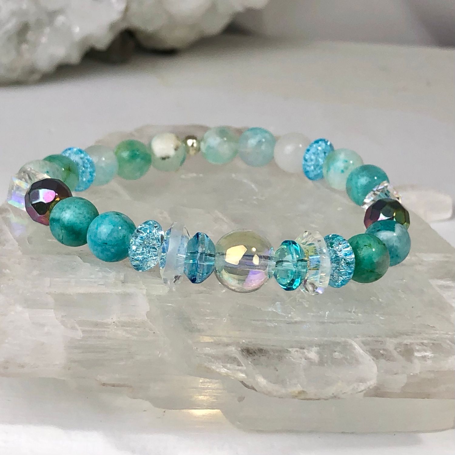 HEMIMORPHITE - Crystal Therapy Bracelet - Stretch 7.5”