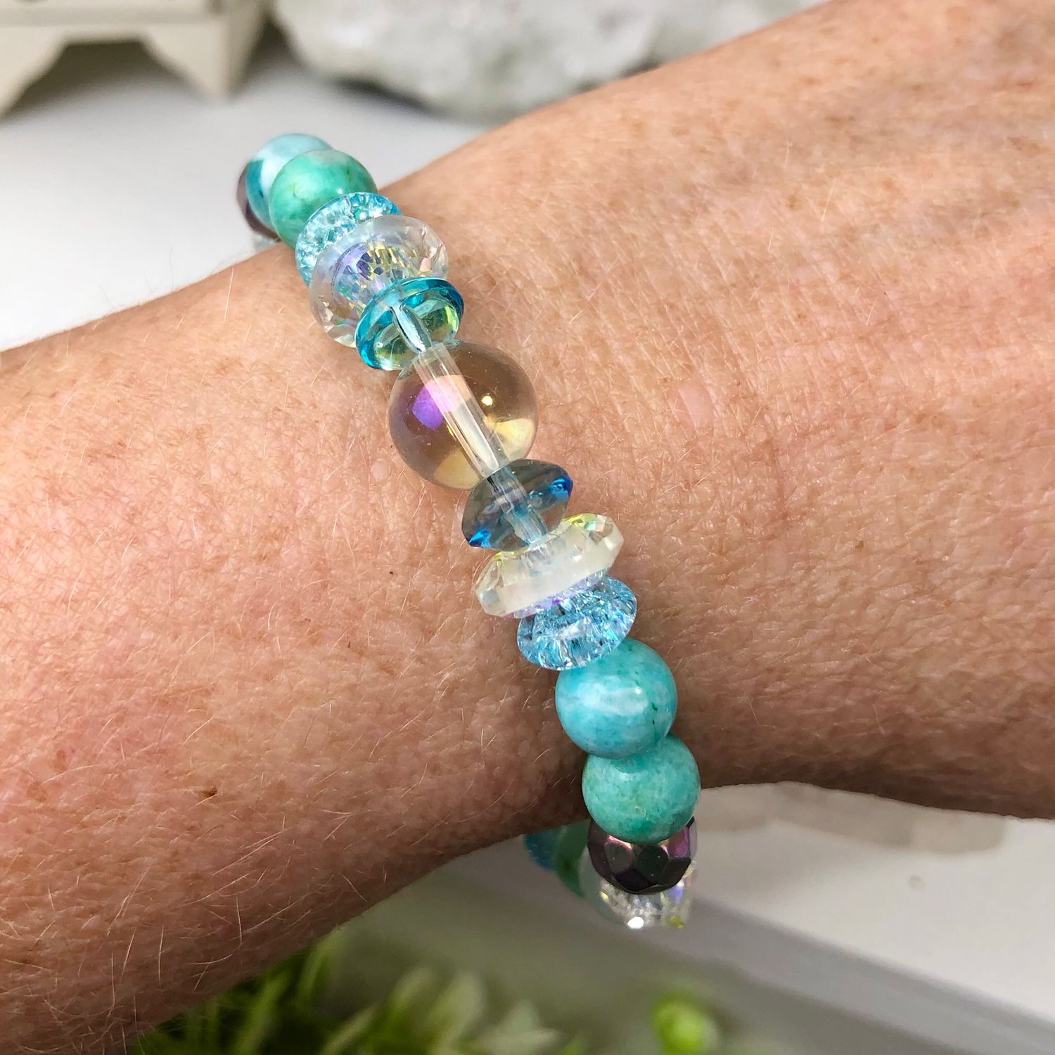 HEMIMORPHITE - Crystal Therapy Bracelet - Stretch 7.5”