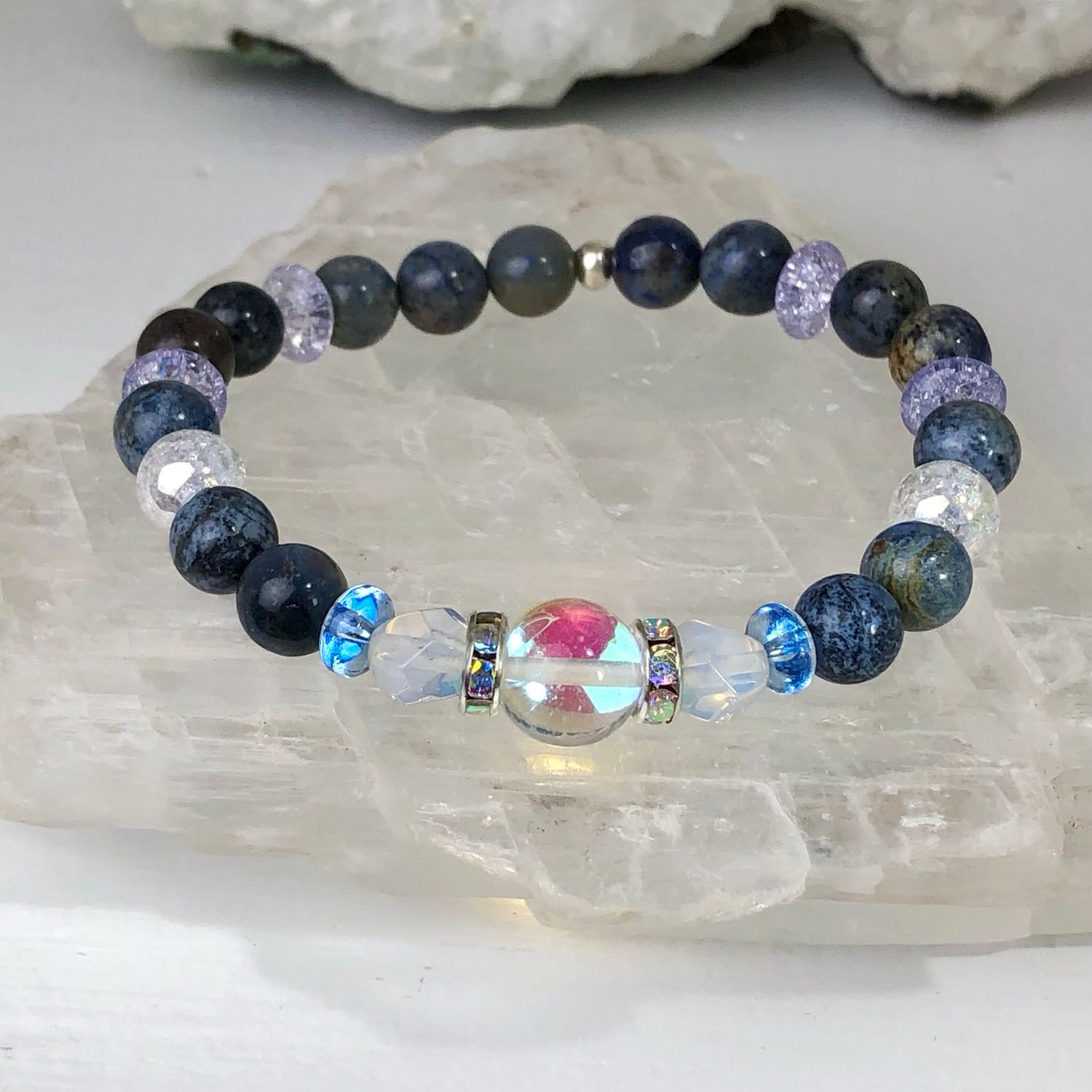 DUMORTIERITE - Crystal Therapy Bracelet - Stretch 7.5”