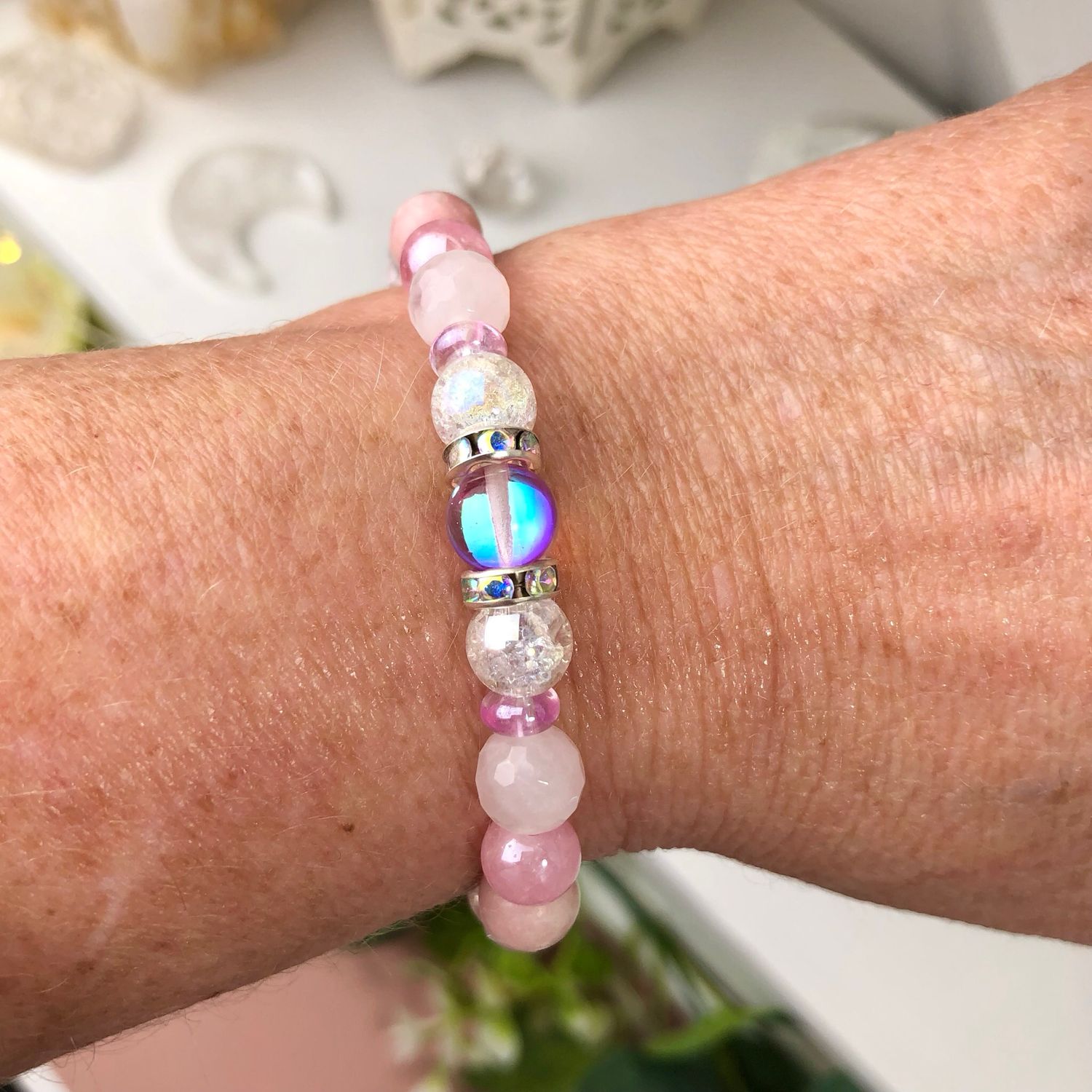 SELF LOVE - Crystal Therapy Bracelet - Stretch 7.5”