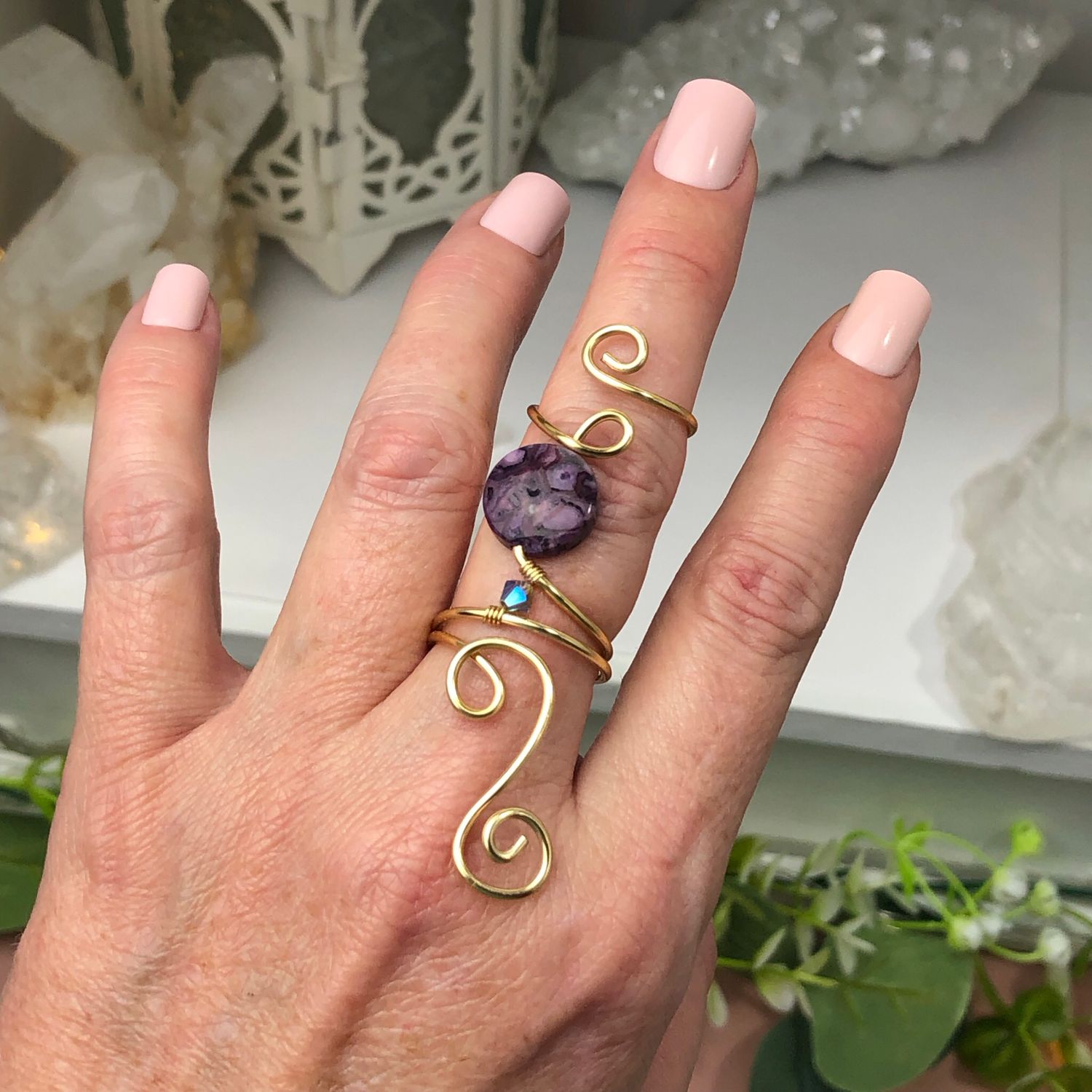 PURPLE CRAZY LACE AGATE - Adjustable Ring PURPLE CRAZY LACE AGATE - Adjustable Ring