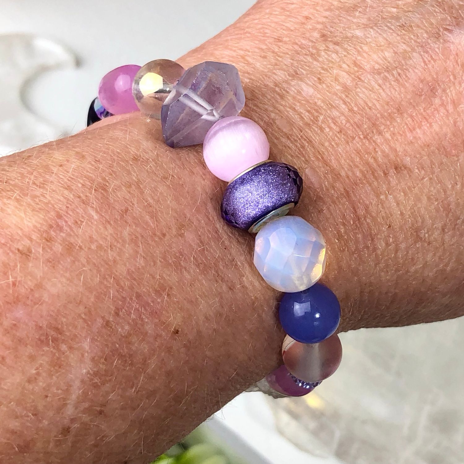 CROWN CHAKRA ACTIVATOR – Crystal Therapy Bracelet – Stretch Style – 7.5”
