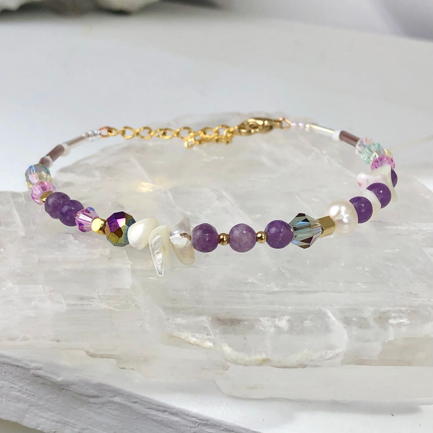 LEPIDOLITE - Dainty Bangle