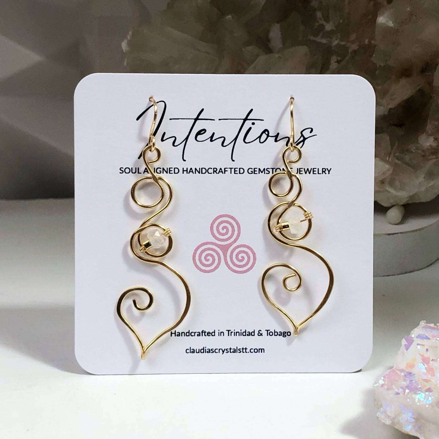 Rainbow Moonstone Earrings - Goddess Collection