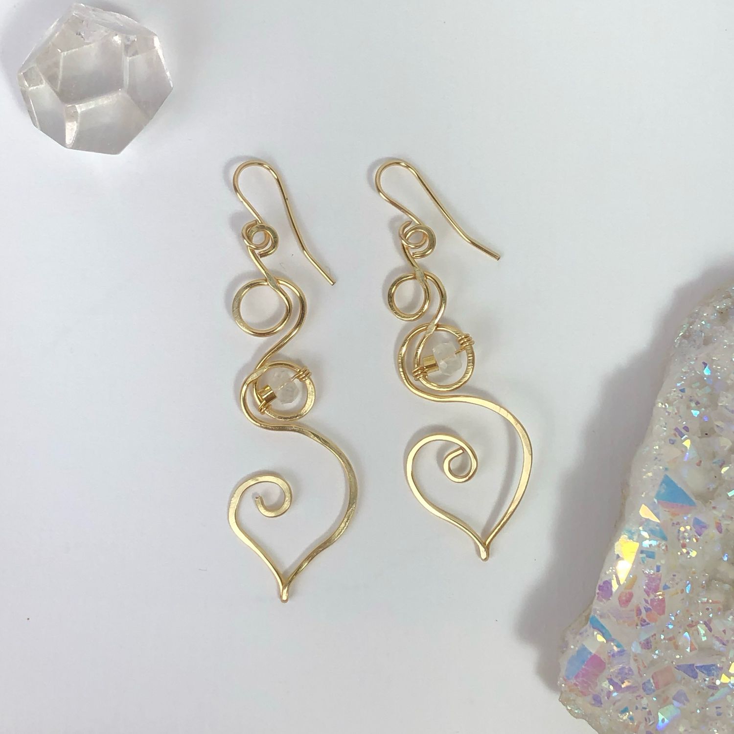 Rainbow Moonstone Earrings - Goddess Collection