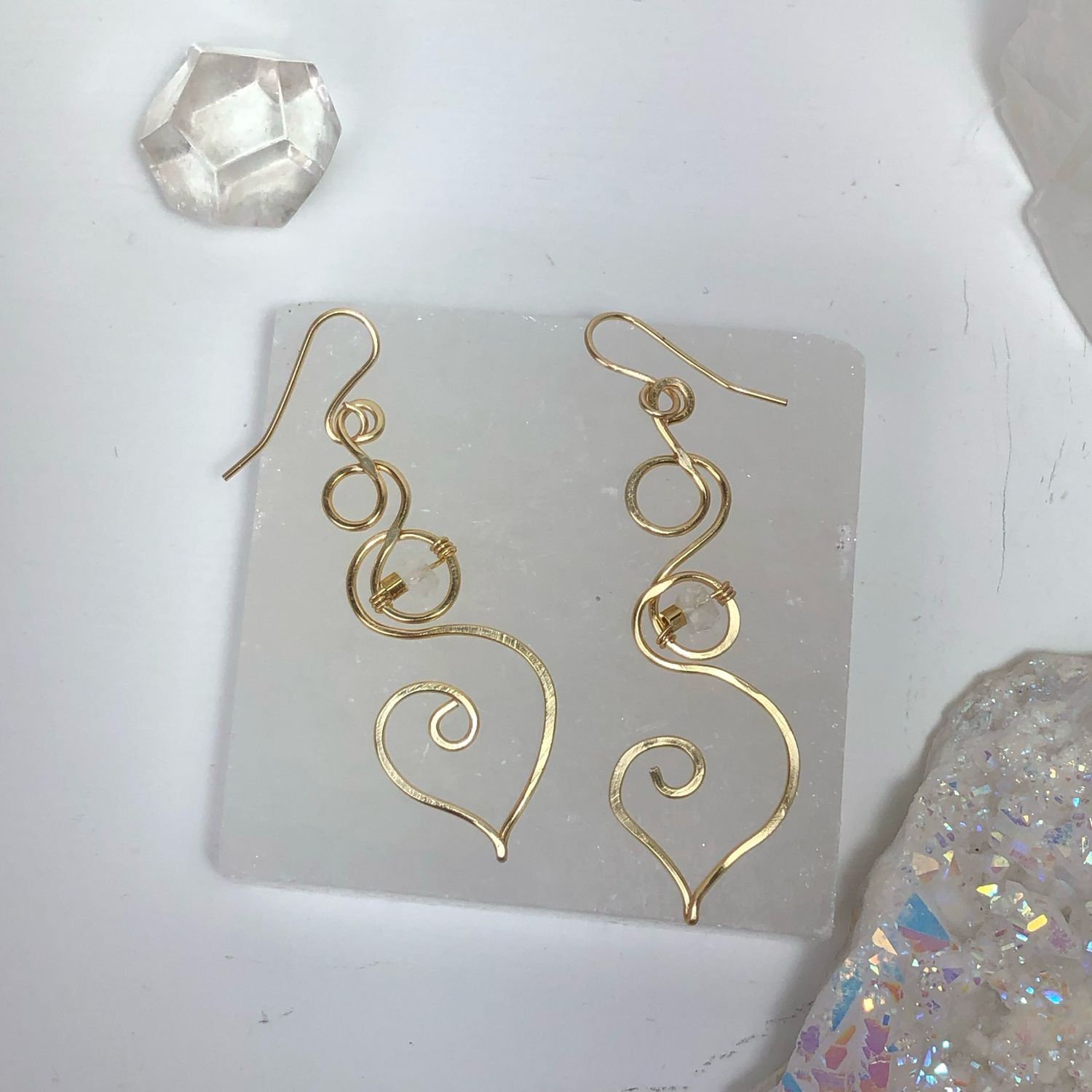 Rainbow Moonstone Earrings - Goddess Collection