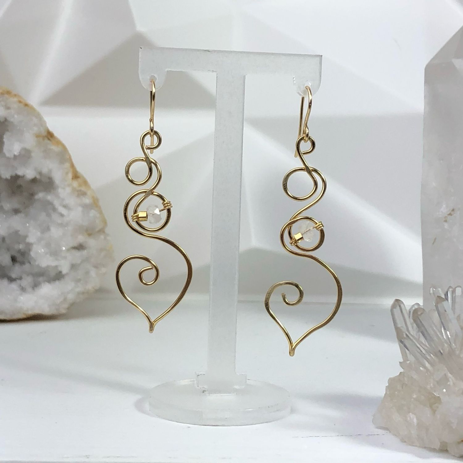 Rainbow Moonstone Earrings - Goddess Collection