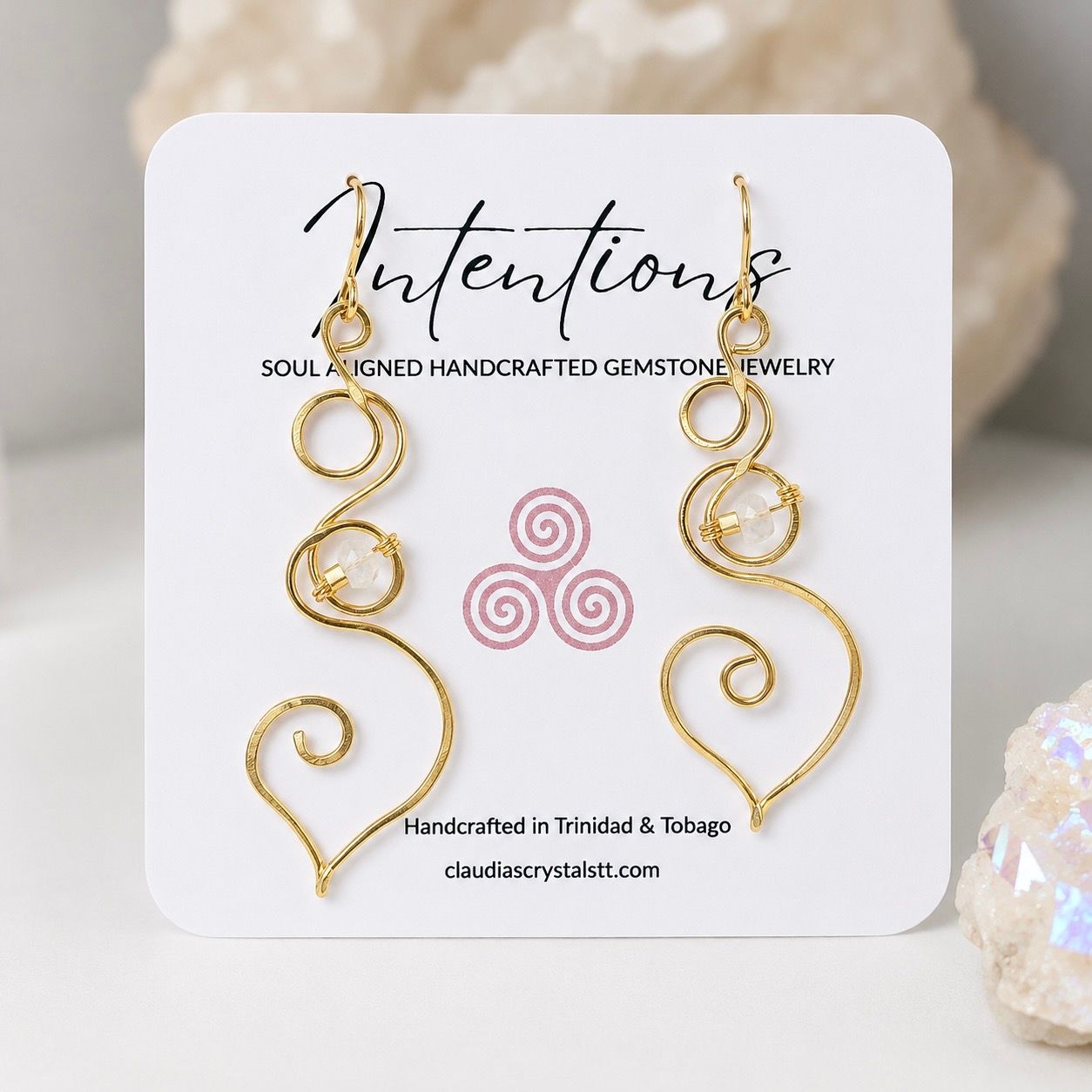 Rainbow Moonstone Earrings - Goddess Collection