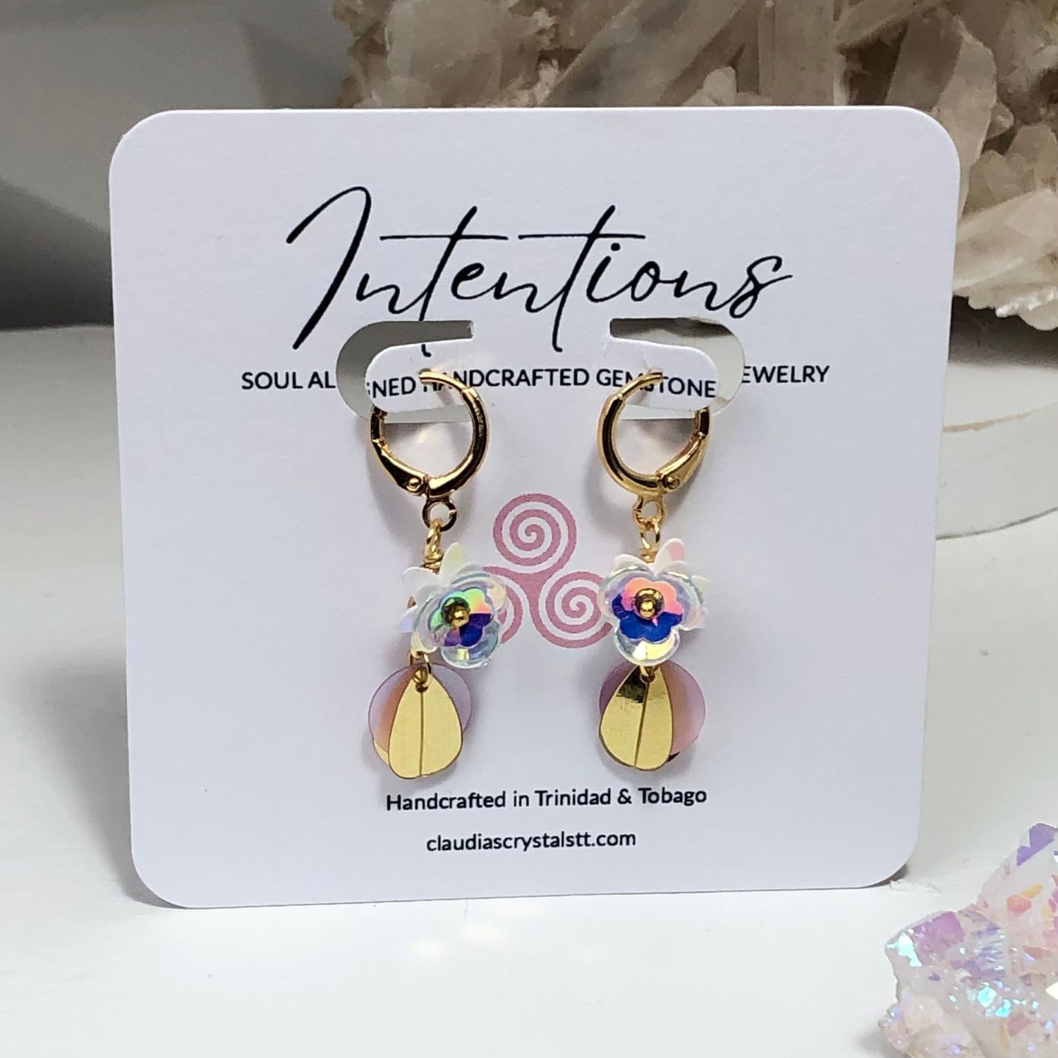 Iridescent Flower Earrings - Blossoms Collection