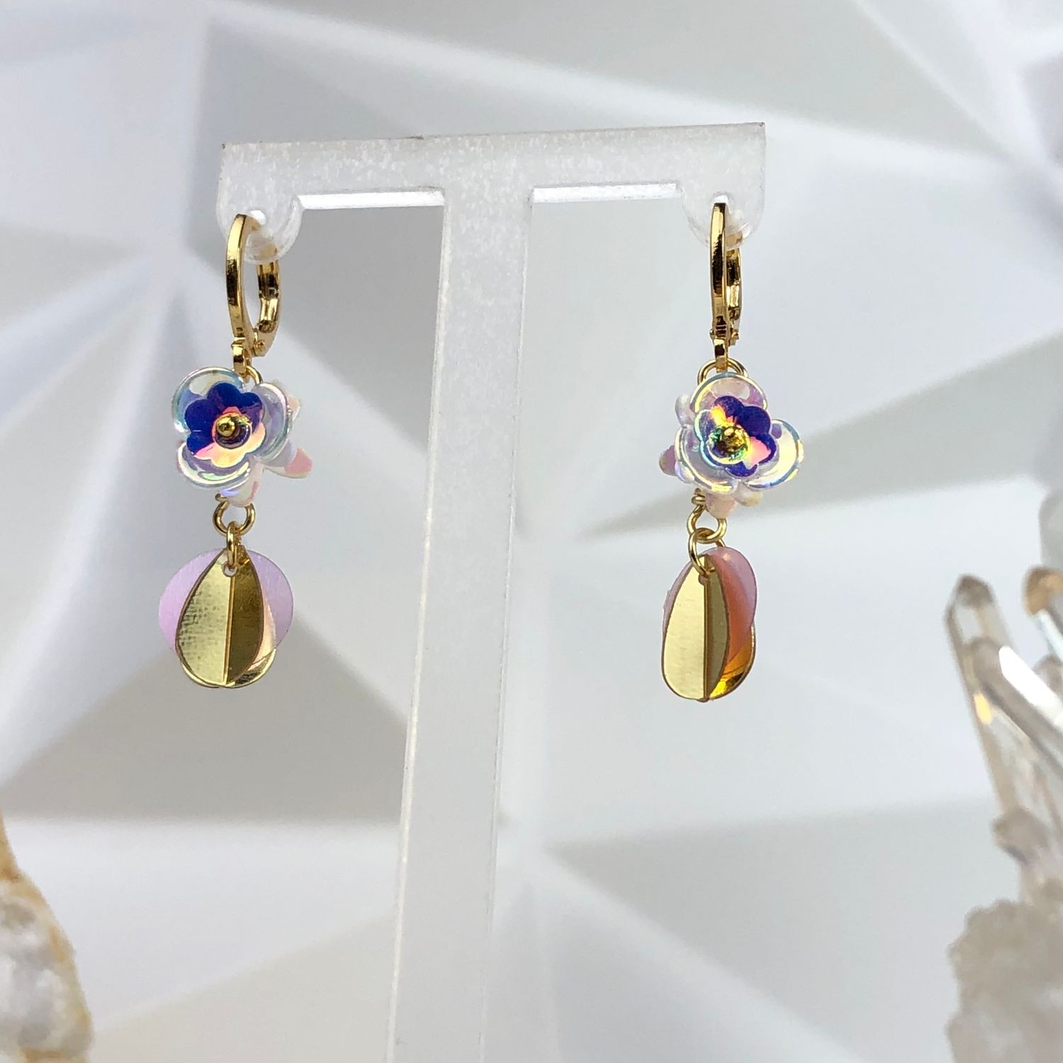 Iridescent Flower Earrings - Blossoms Collection