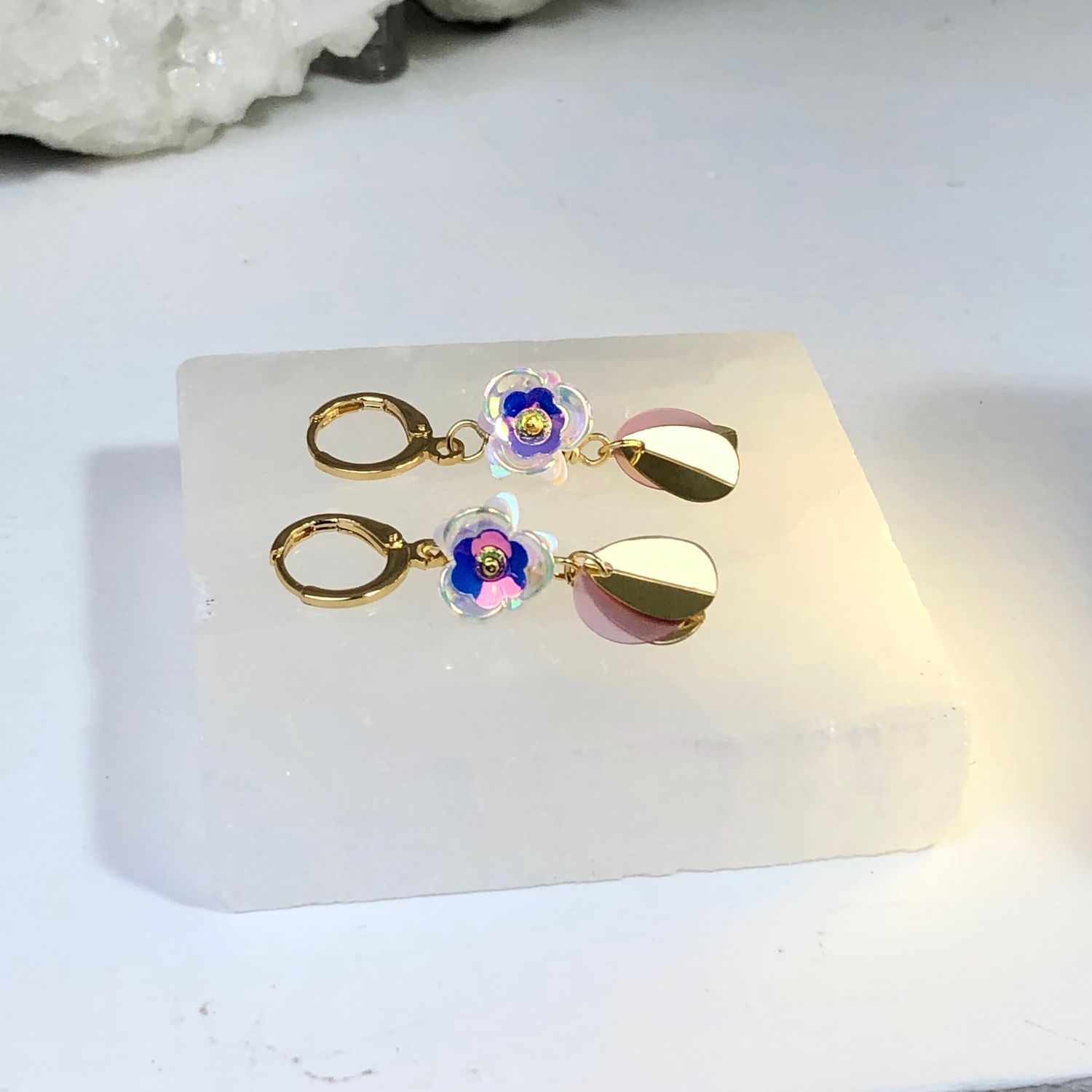 Iridescent Flower Earrings - Blossoms Collection