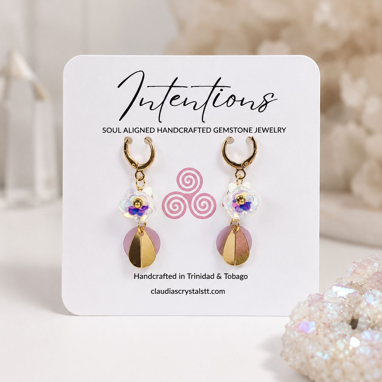 Iridescent Flower Earrings - Blossoms Collection