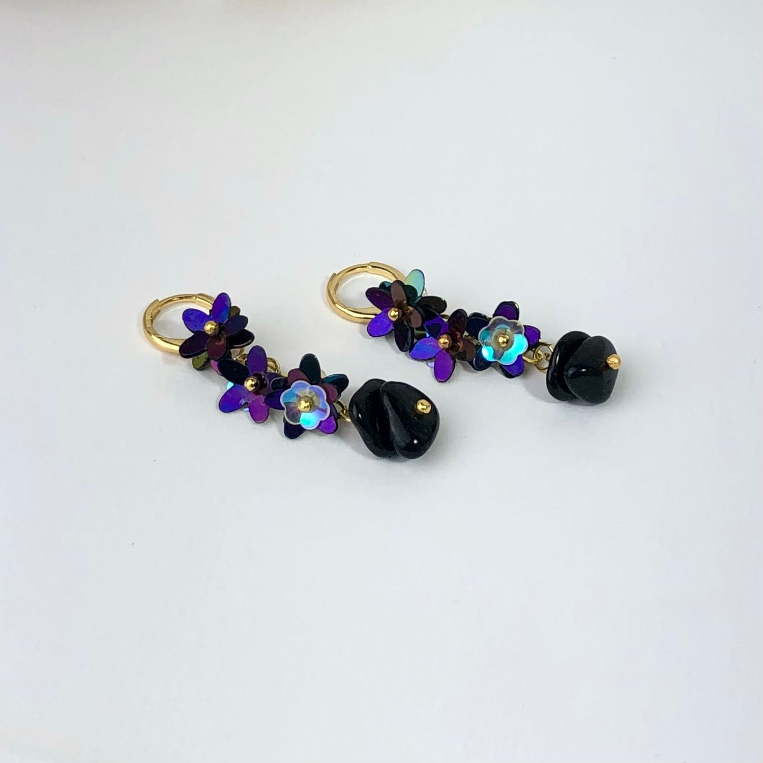 BLACK TOURMALINE - Double Bracelet &amp; Earring Crystal Therapy Set