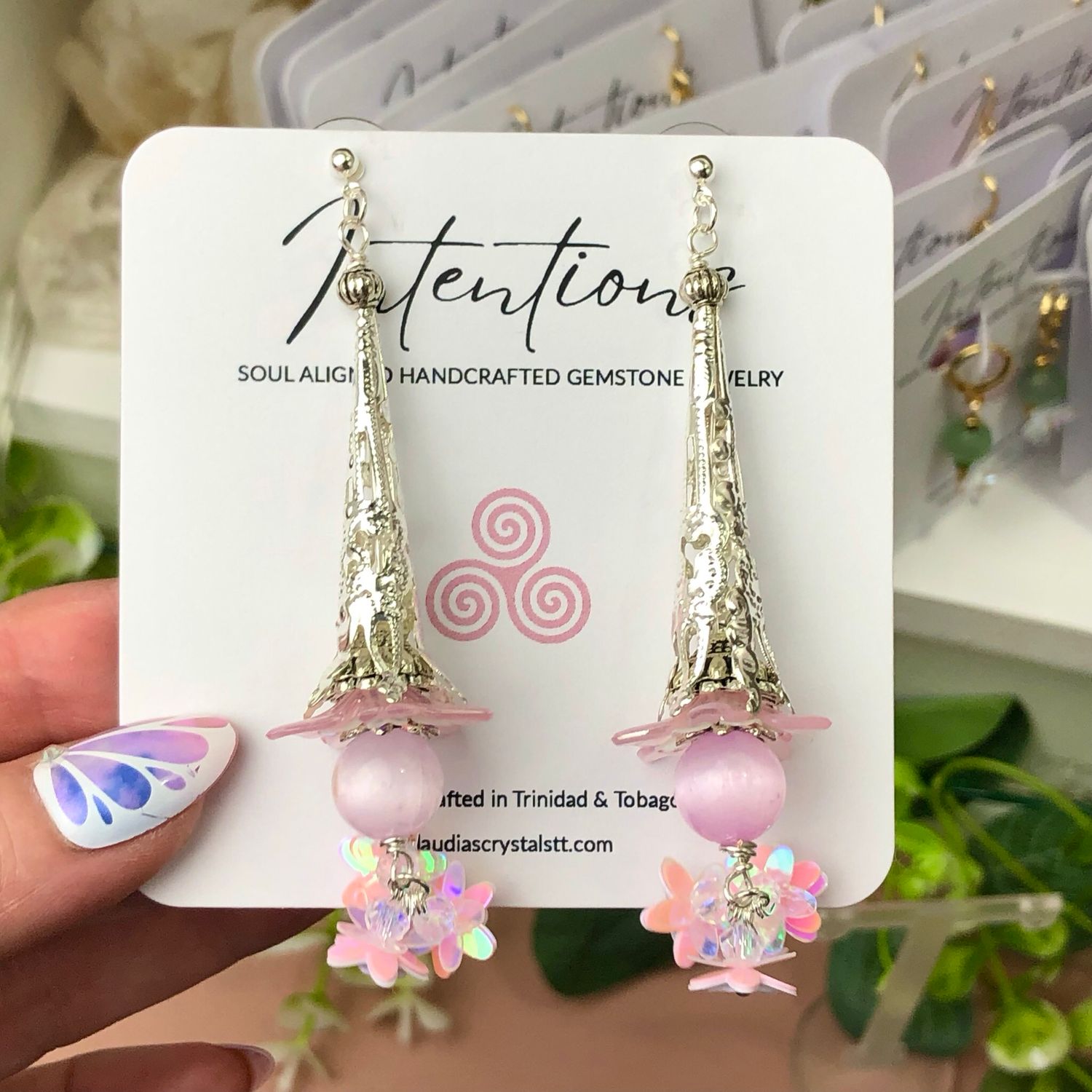 Selenite Earrings - Silver Plated